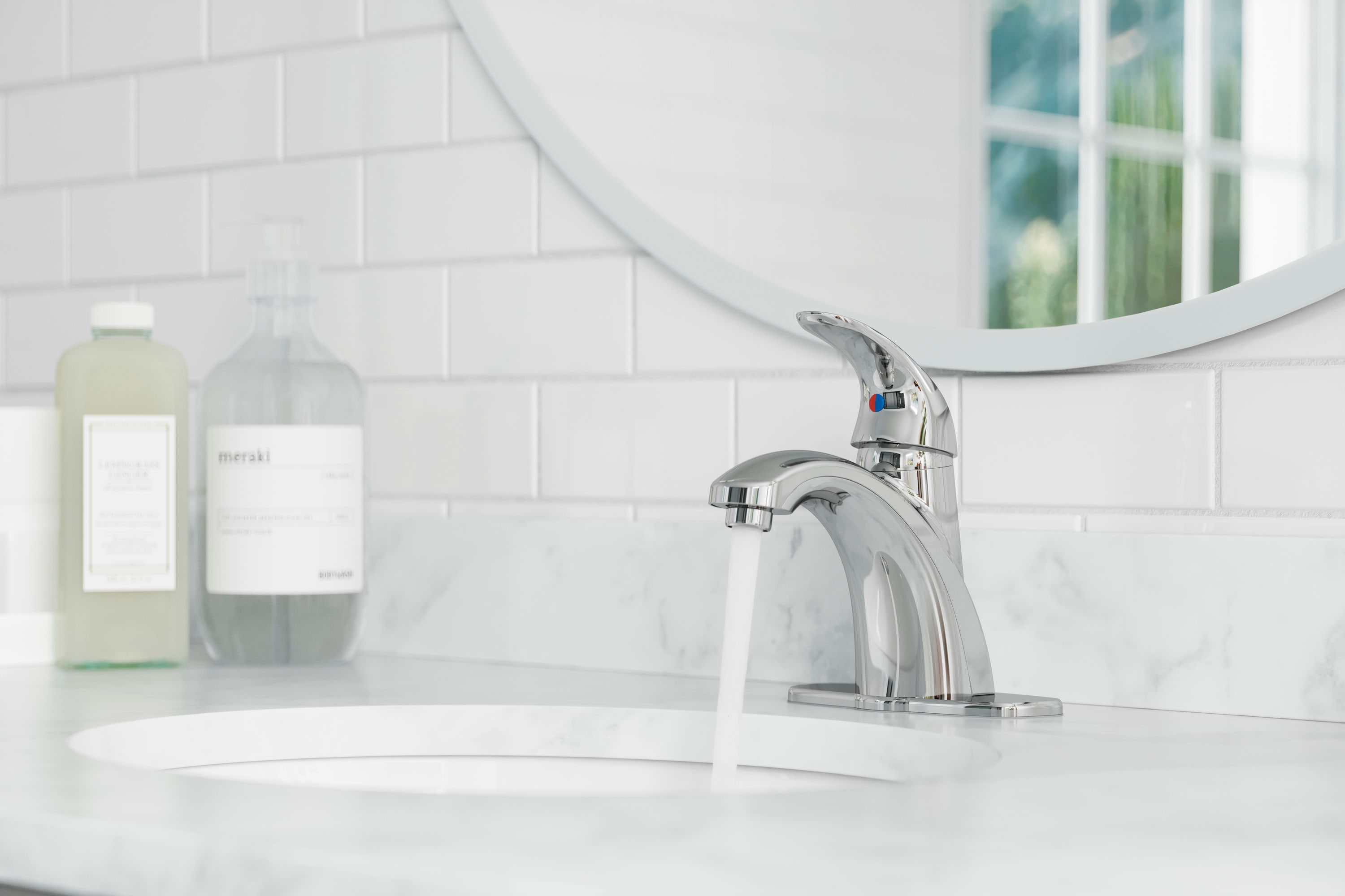 Polished Chrome High Arc Single Handle Bathroom Faucet