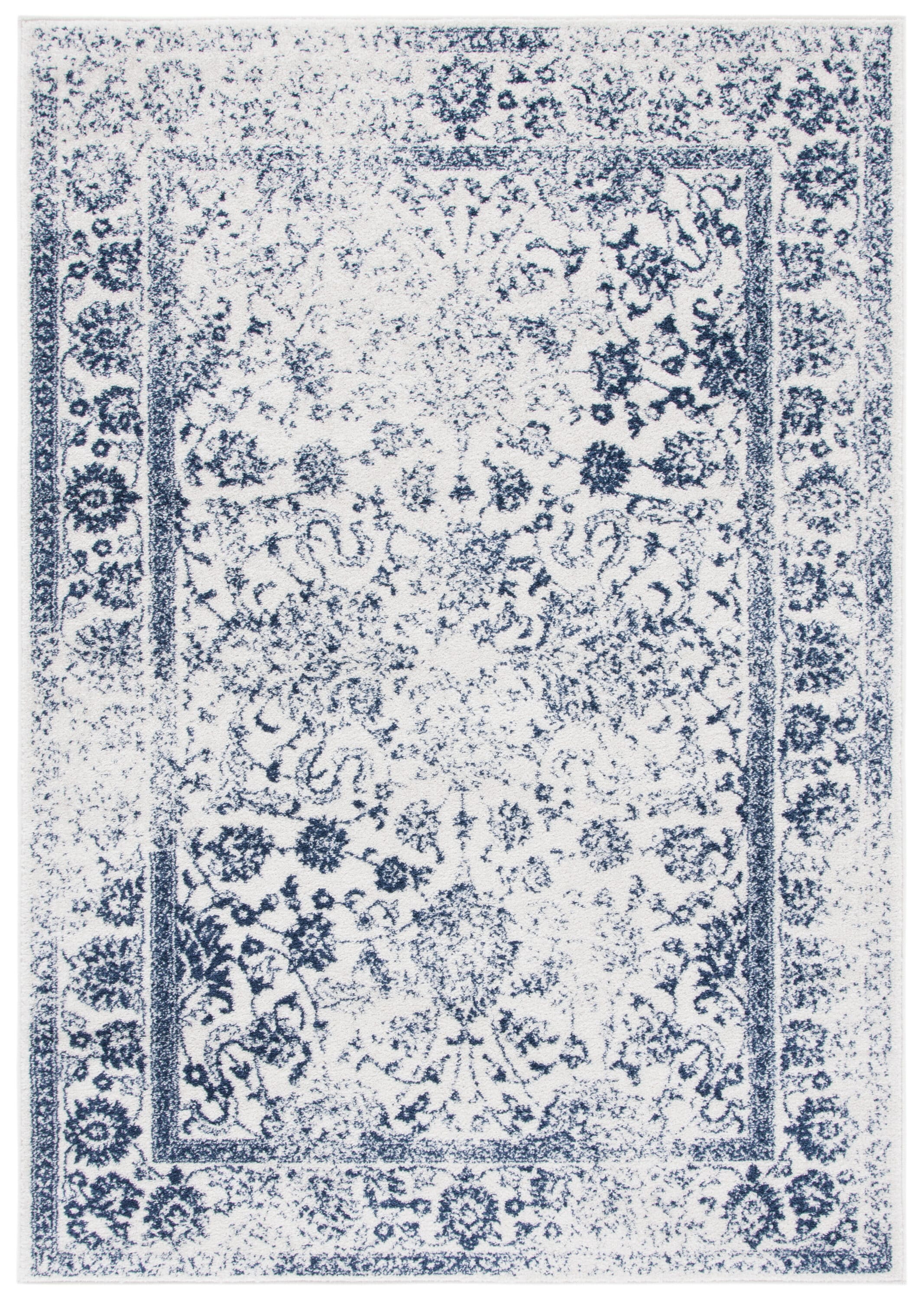 Safavieh ADR109M-5 Adirondack 5 x 8 (ft) Loomed Polypropylene Ivory/Navy Rectangular Indoor Floral/Botanical Vintage Area rug