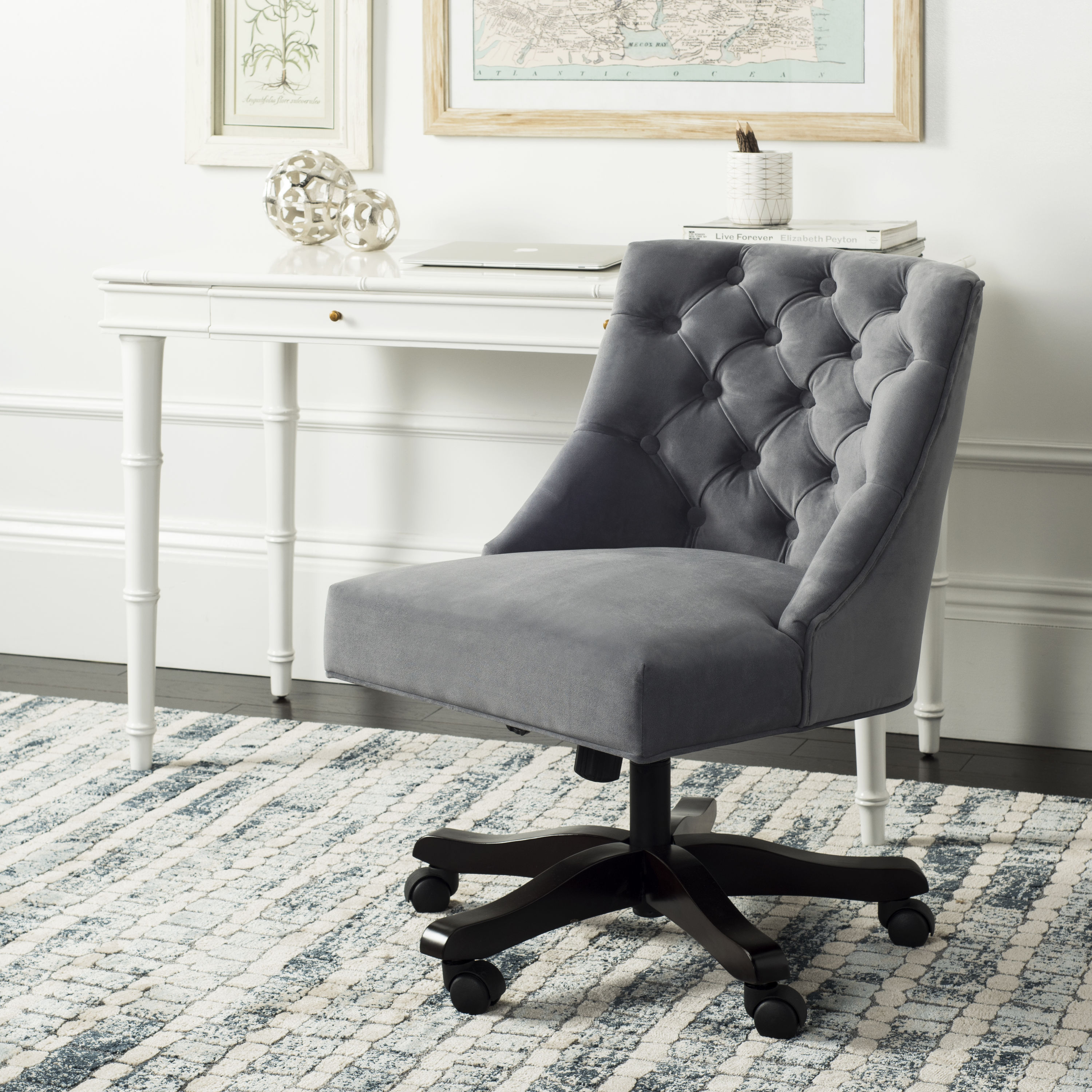 Safavieh Jonika Grey Swivel Desk Chair