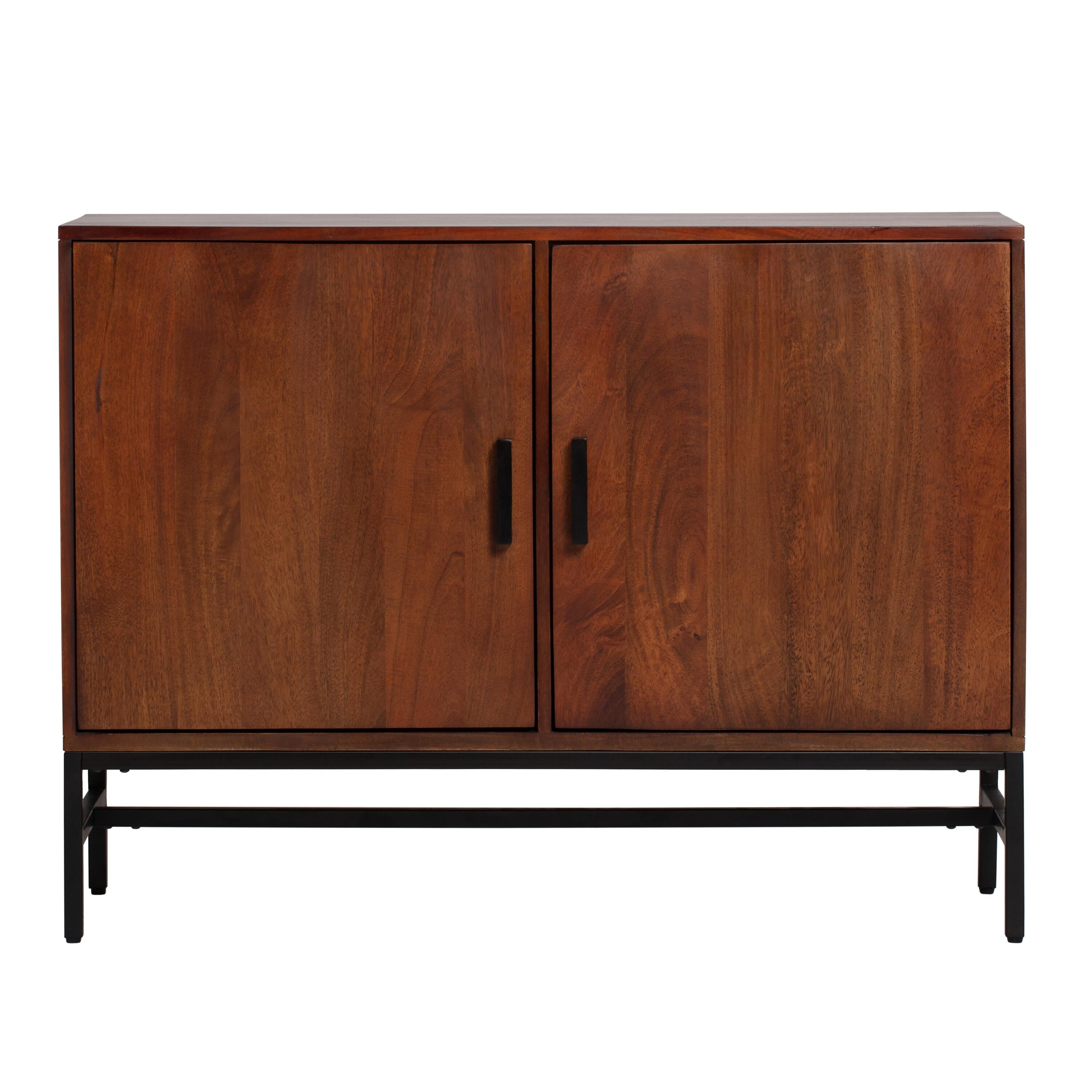 MH LONDON MH-SB-40002 Nordic meets industrial here.Handmade by artisans from solid mango wood, this sideboard features stunning wood grain patterns.Check out those sleek powder coated metal legs so statement.