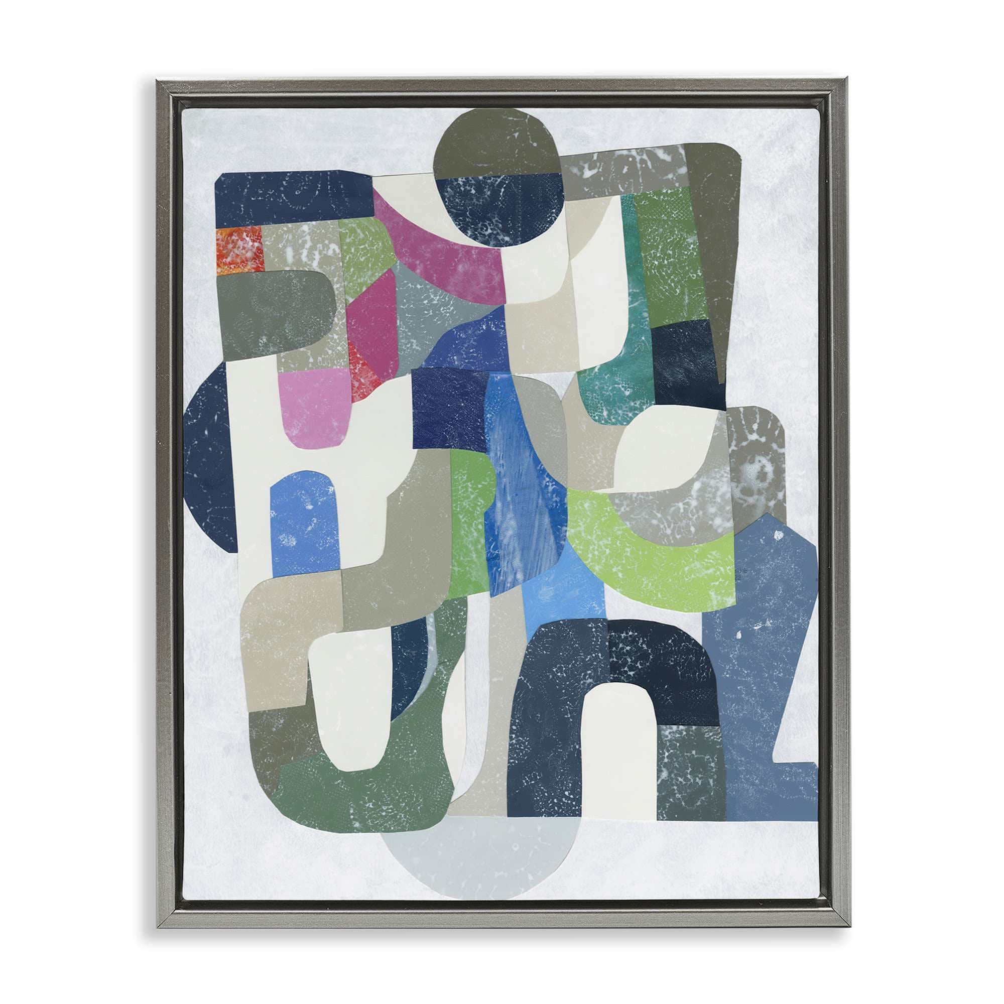 Stupell Industries BS-401-FFL-16X20 Retro Geometrics on Grey Floating Frame design by Coco Good