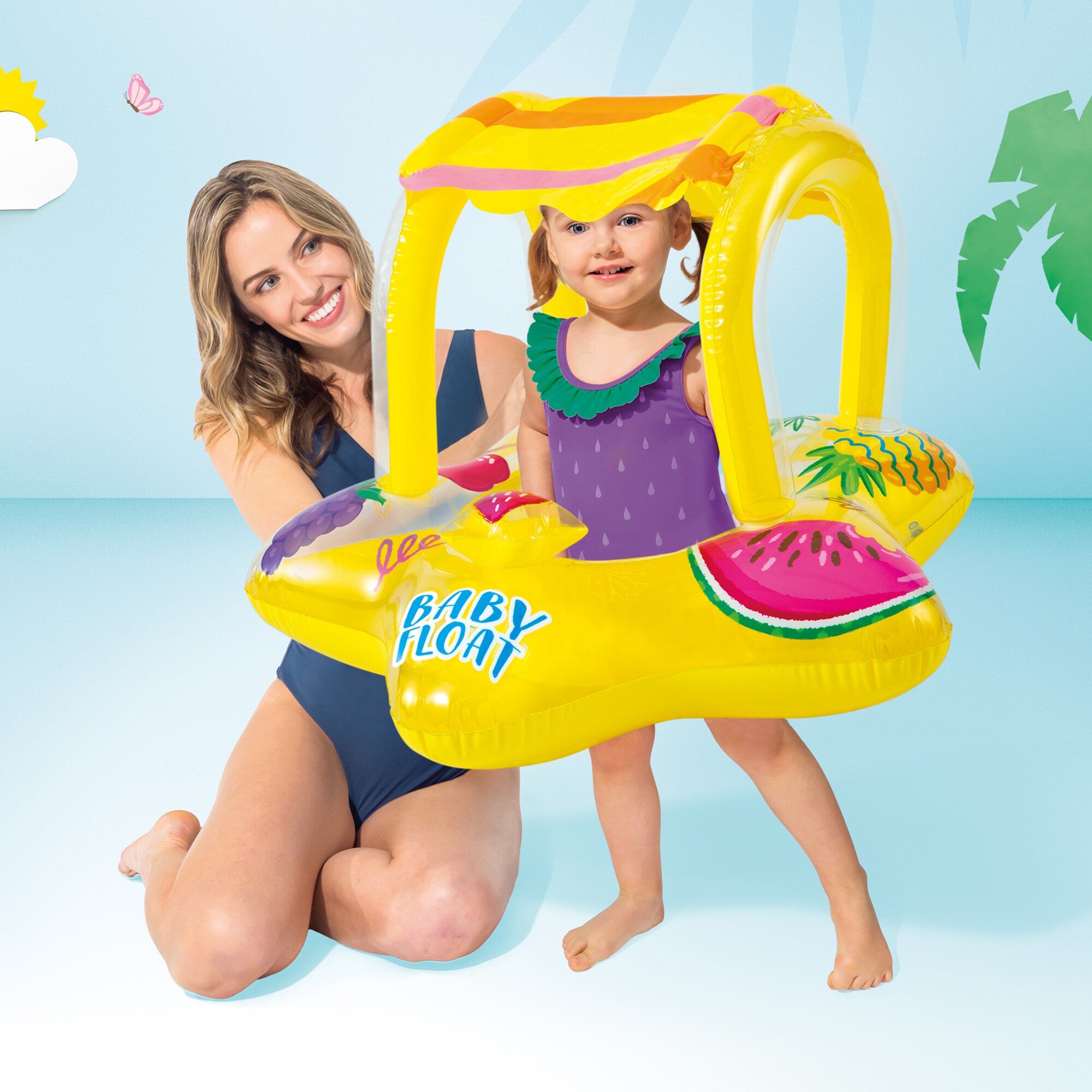 Intex 32-in x 32-in 1-Seat Yellow Inflatable Raft in the Pool Floats ...