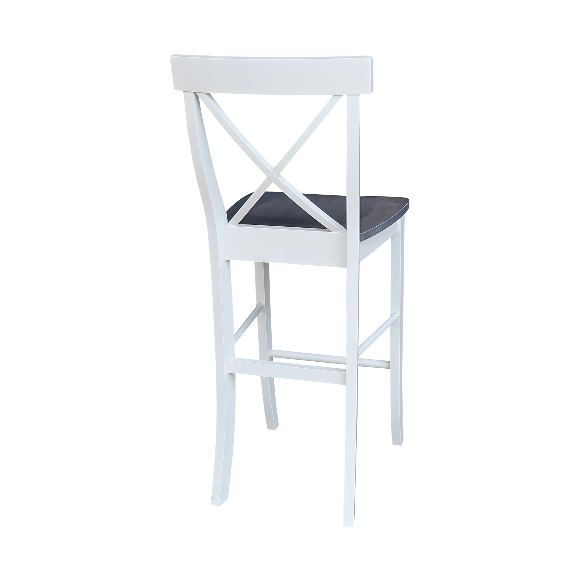 Heather Gray Solid Parawood Traditional X-Back Barstool