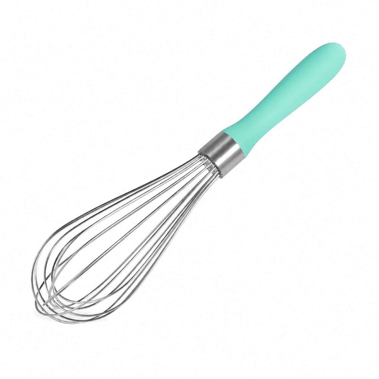 Aoibox  12 in Aqua Sky Balloon Whisk 18 8 Stainless Steel 8 Wire Egg Beater with Non Slip Silicone Handle for Baking