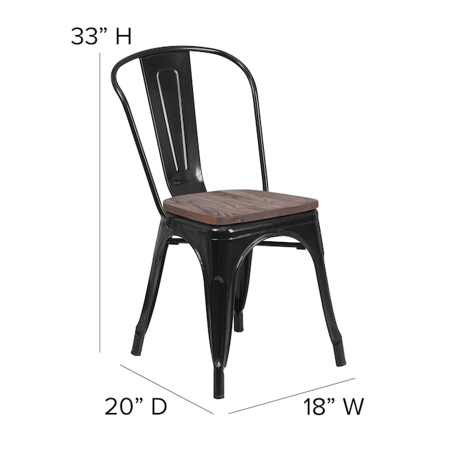 Flash Furniture Contemporary/Modern Dining Side Chair (Metal Frame) in ...