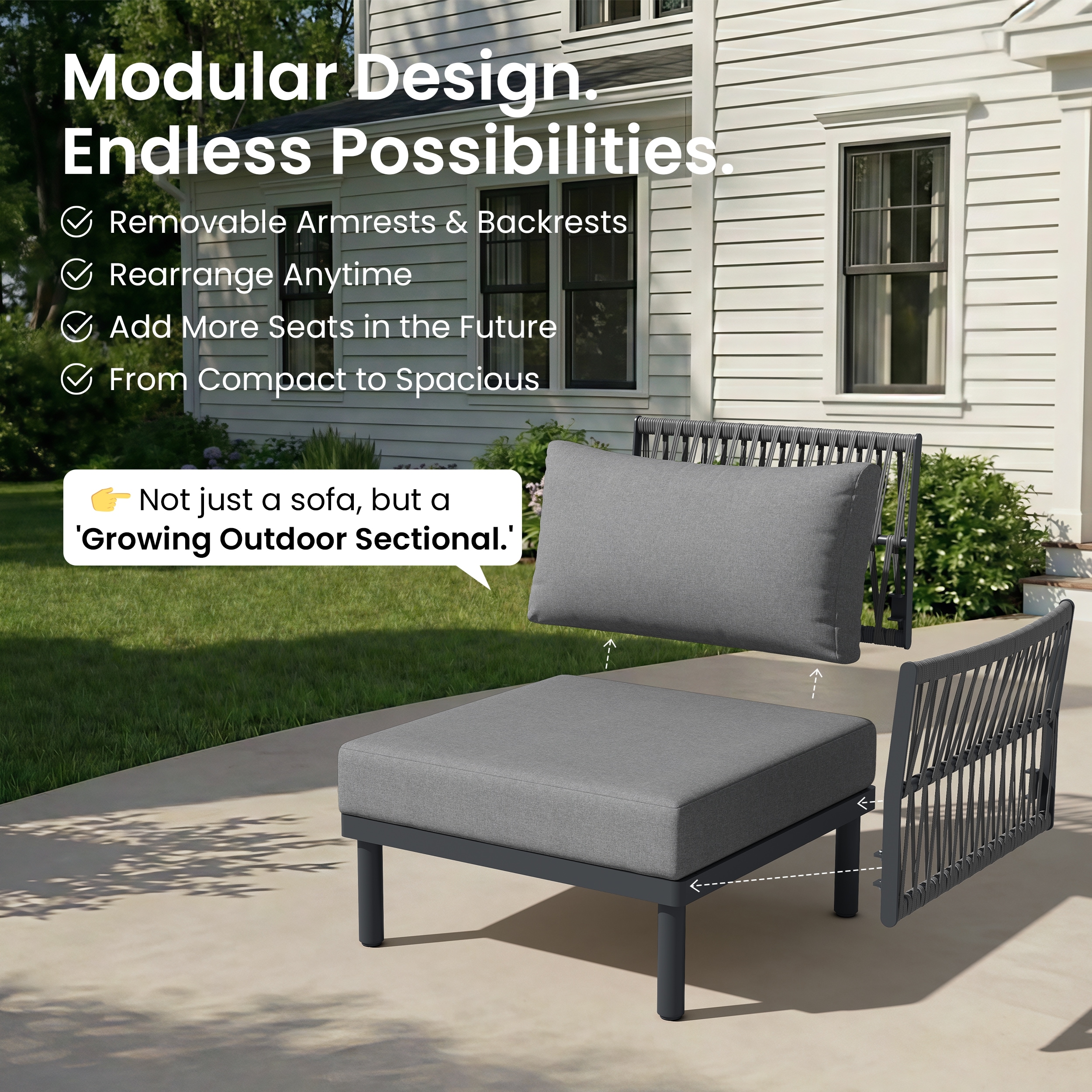 Crestlive Products CL-SF015DGY-8 Patio-Sofas-Daybeds - View #6