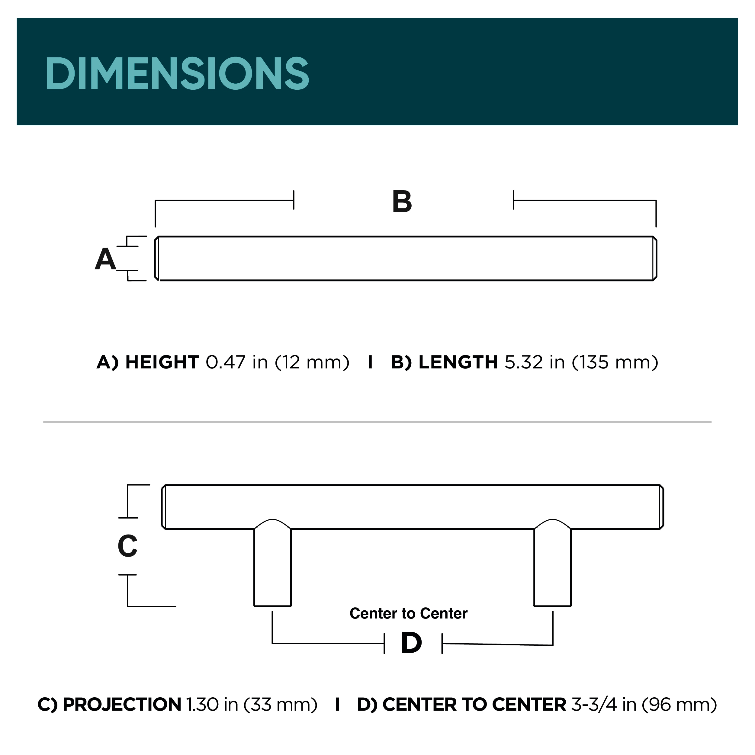 Origin 21 BAR096W-SS-CP Cabinet-Pulls - View #5