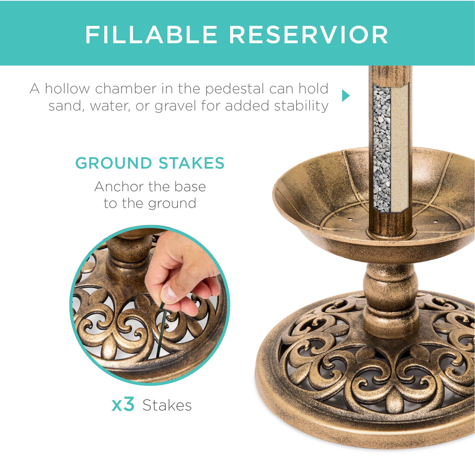 Best Choice Products SKY4676 birdbaths - View #3