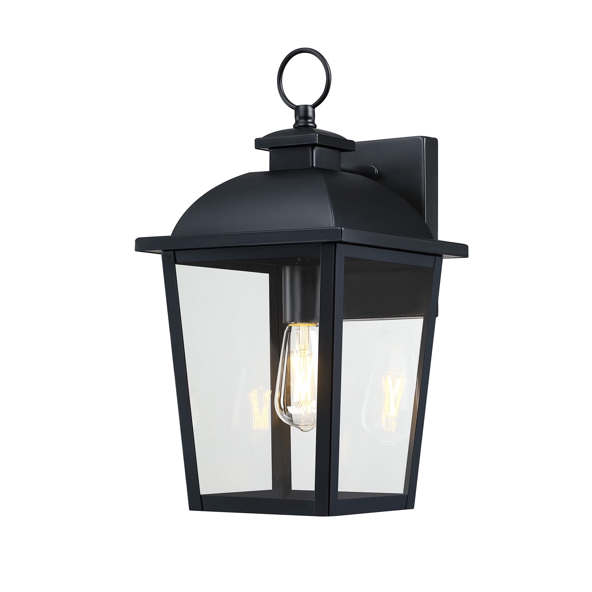 allen + roth Belford 1-Light 17.2-in H Matte Black Led, Outdoor Wall ...