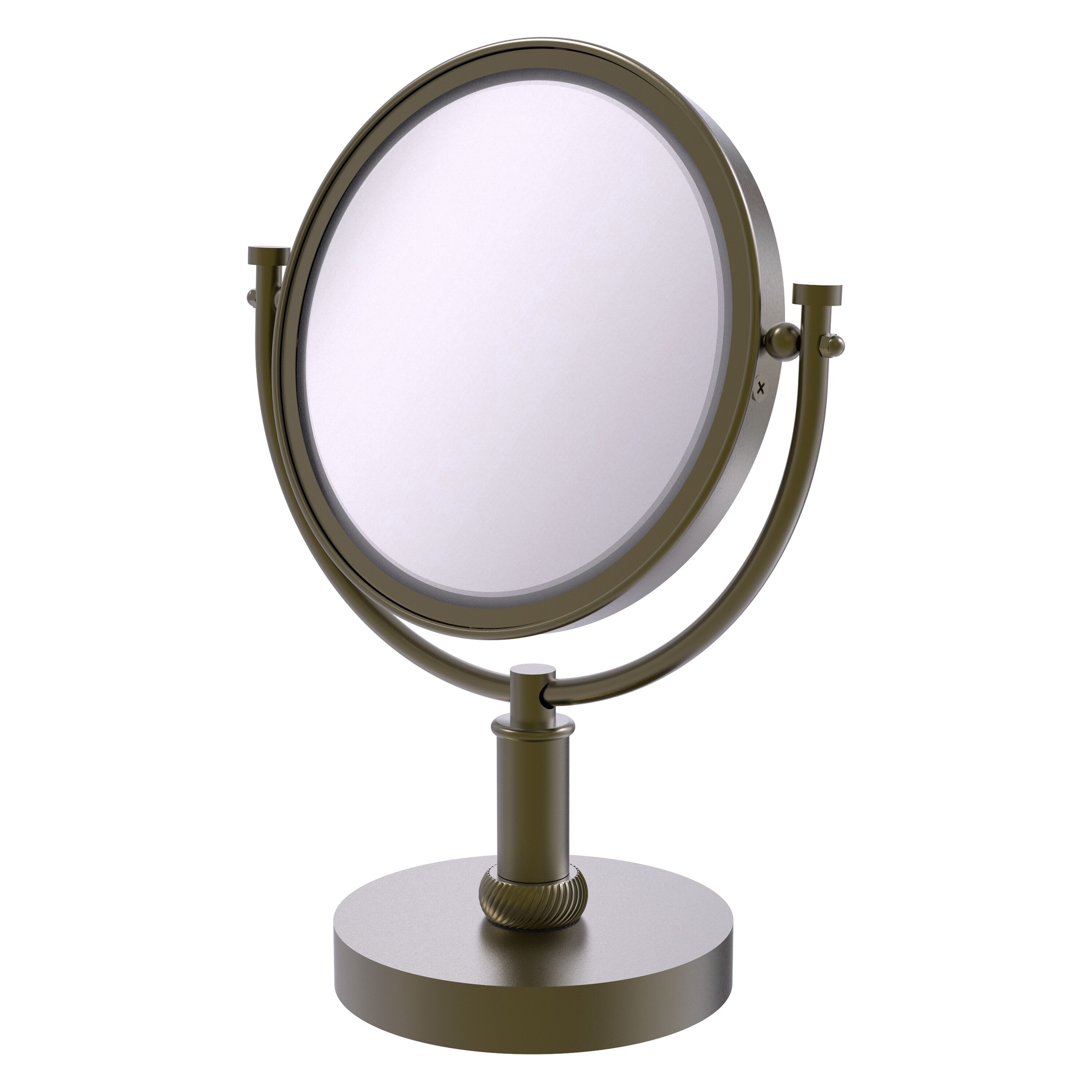 8-in x 15-in Antique Gold Double-sided 5X Magnifying Countertop Vanity Mirror | - Allied Brass DM-4T/4X-ABR