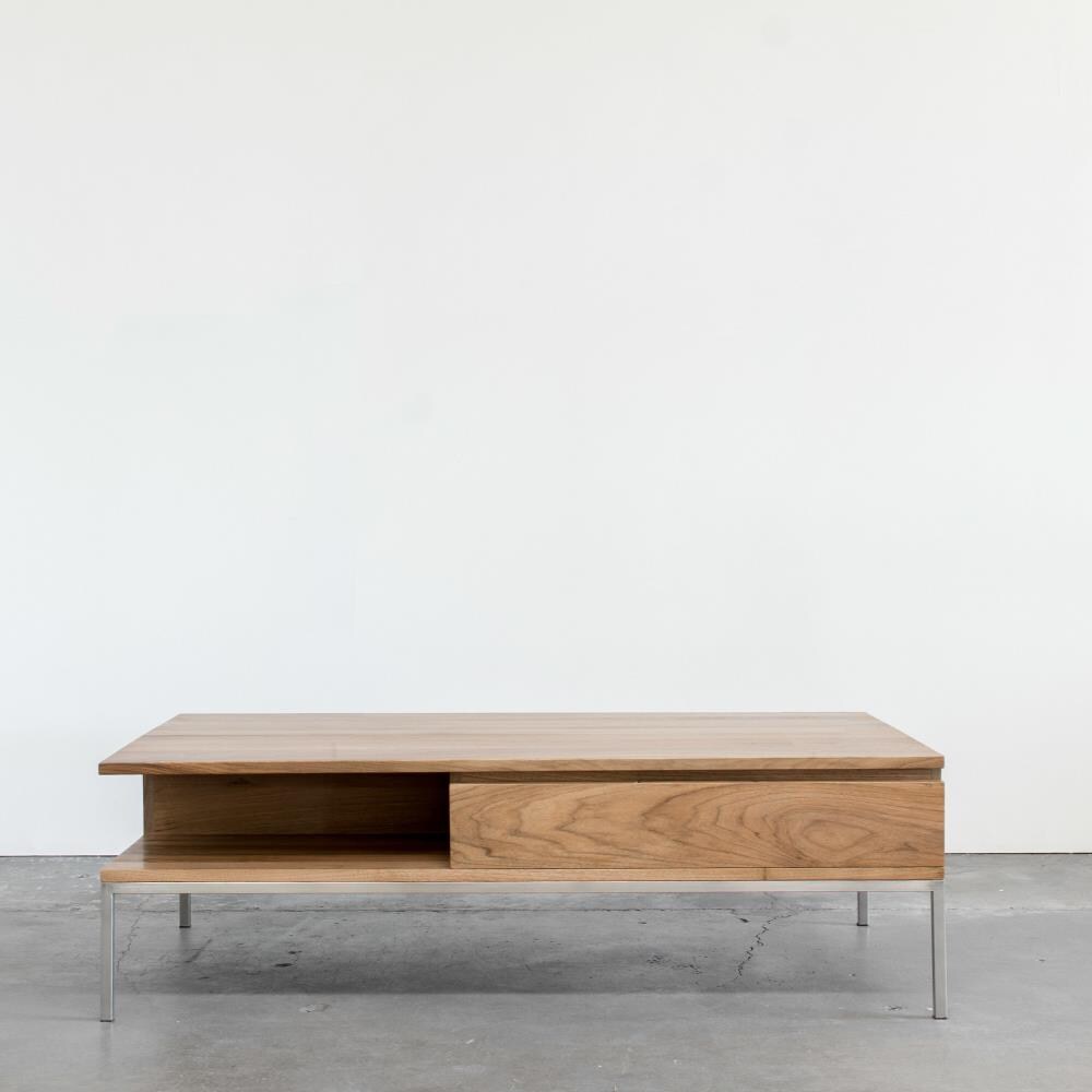 Gingko SCO540-WN Soho Natural Walnut Wood Modern Coffee Table with Storage