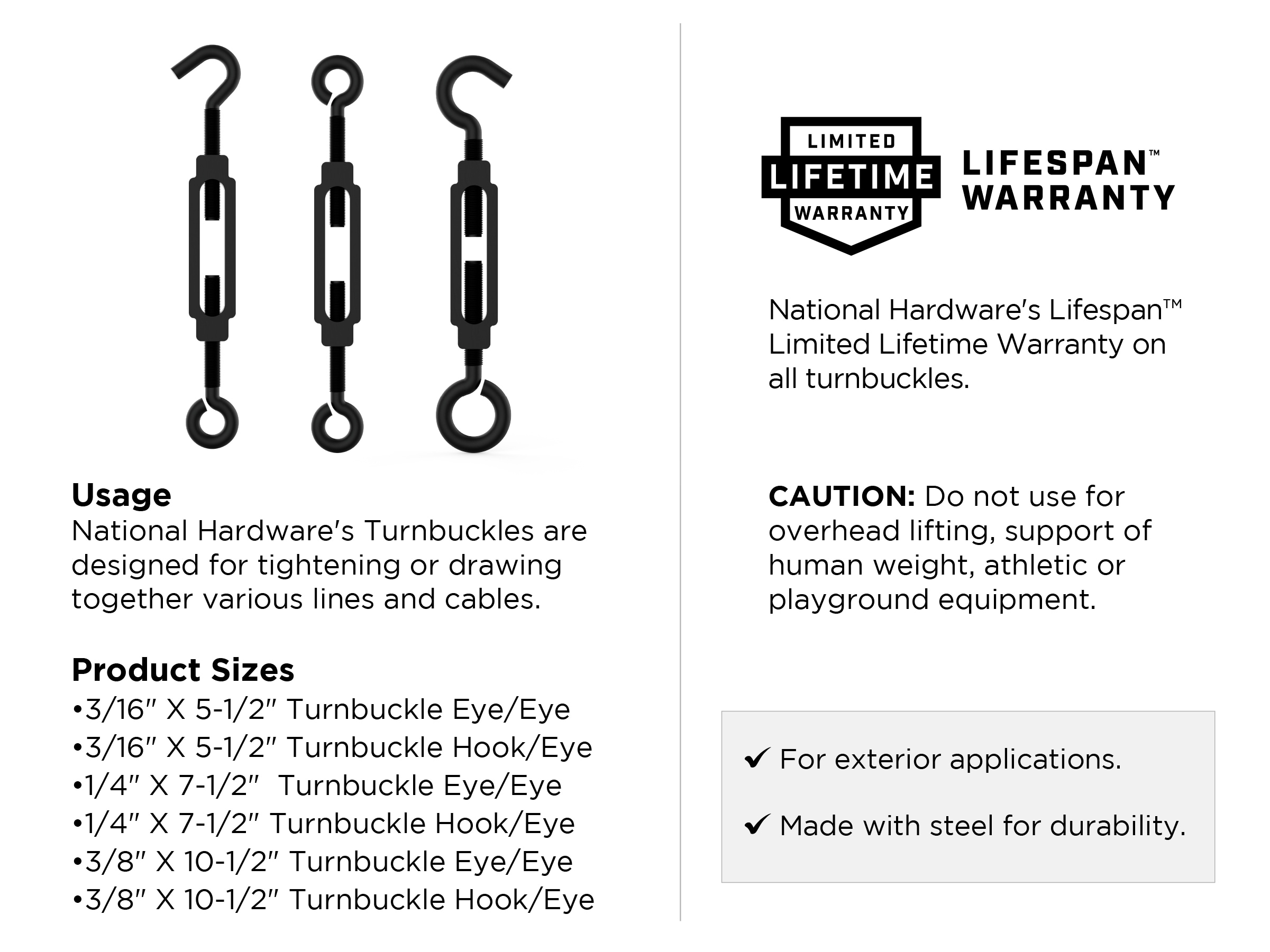 Stanley-National Hardware V2171 turnbuckles - View #2