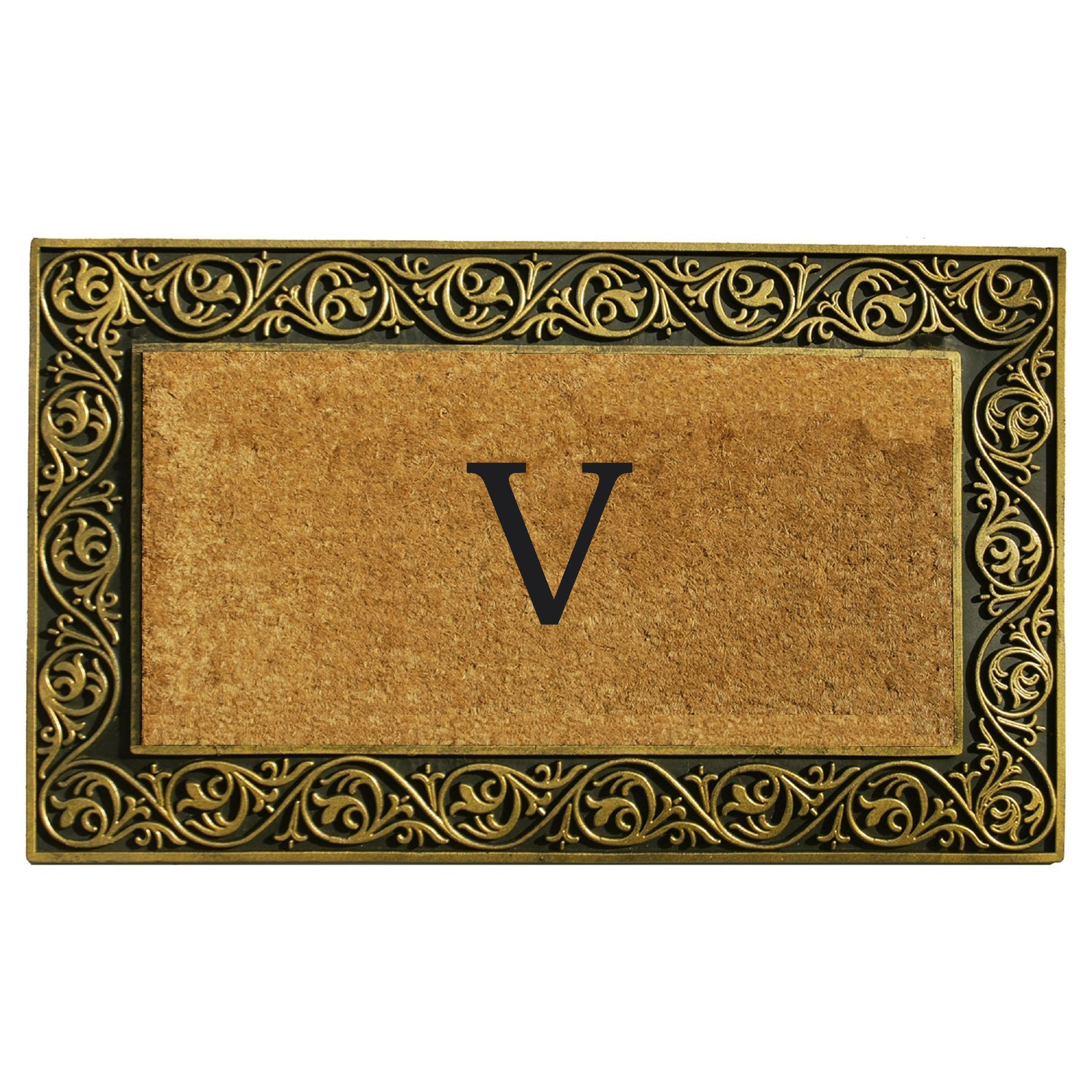 Callowaymills 10001GOLDV 2-ft x 3-ft Natural/Gold Coir/Rubber Rectangular Indoor or outdoor Decorative Door mat