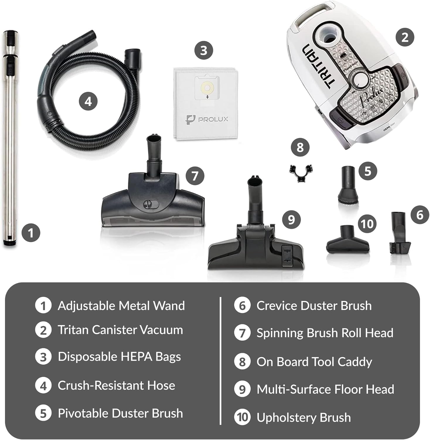 Prolux TRITAN_WHITE Canister-Vacuums - View #4