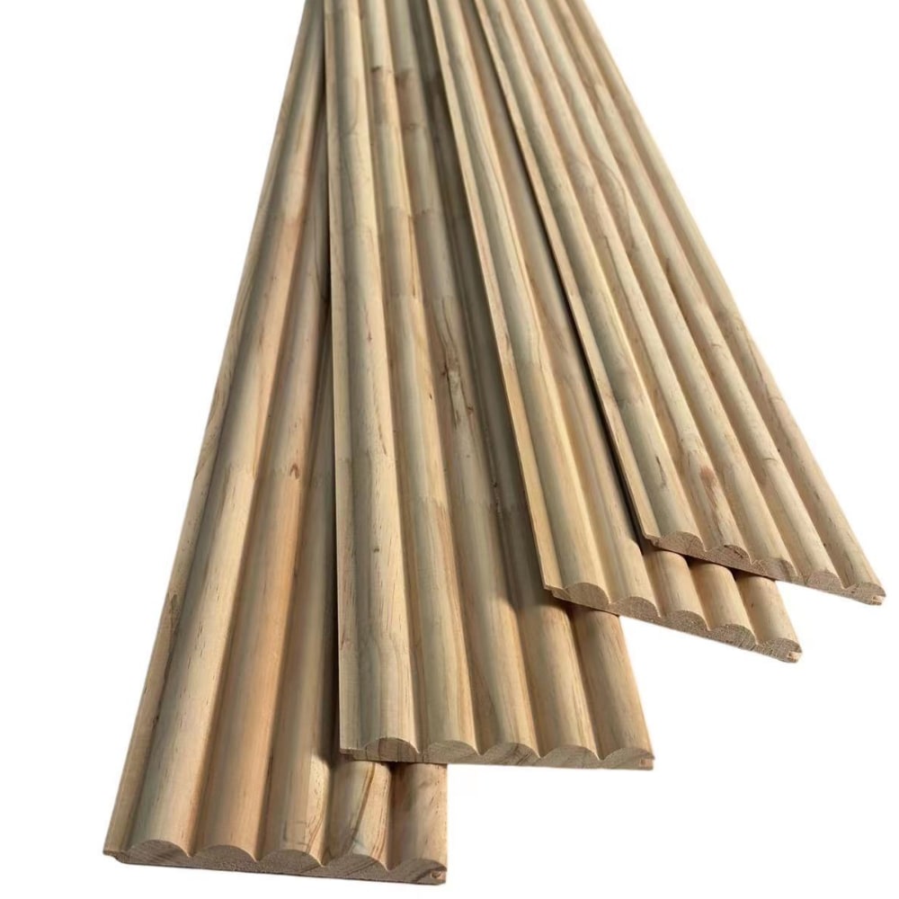 HIGHLANDERHOME WAM-3SEMICIRCLE 5-1/2-in x 94-1/2-in Smooth Wood Wall Panel ( 4 -Pack, Covers 13-sq ft )