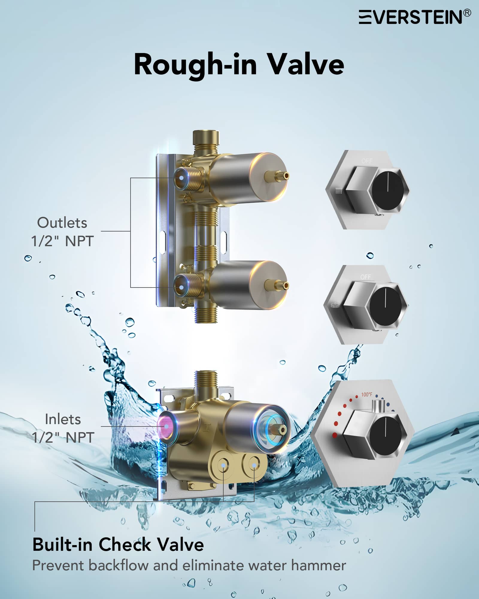 EVERSTEIN SFS-1039-NK12 Tub-Shower-Faucets - View #9