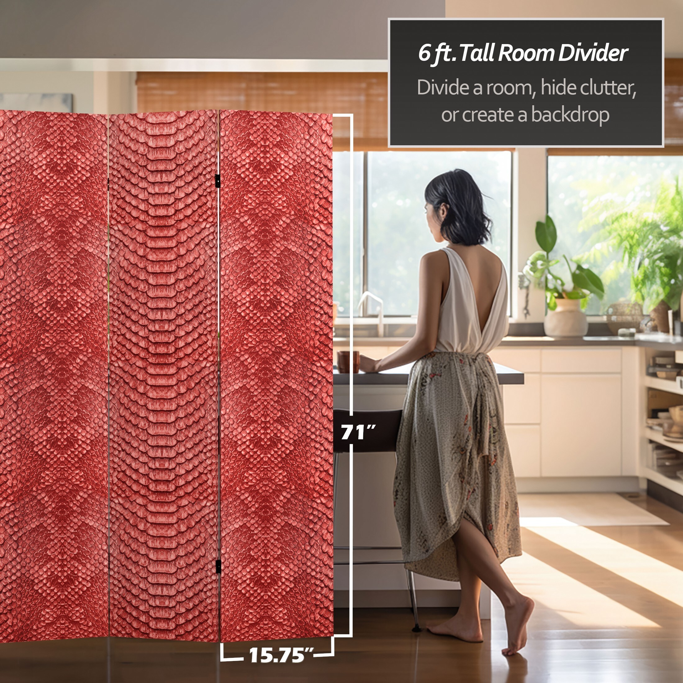 Oriental Furniture CAN-SNK-RED Indoor-Privacy-Screens - View #4