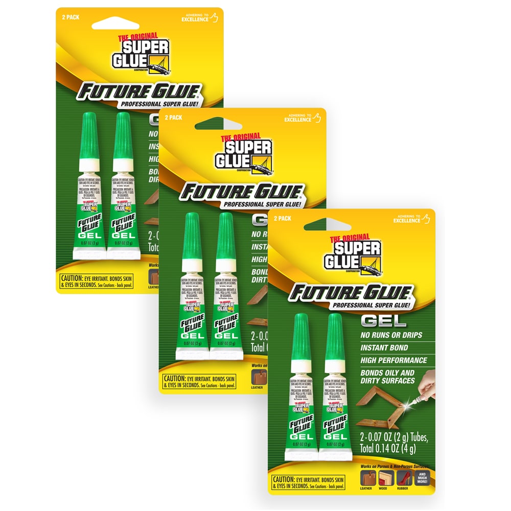 Super Glue: Original Future Glue, 0.07 oz - Heavy Duty, Strong Glue for Plastic, Wood, Rubber, Ceramic Repair, and More, 3 Packs