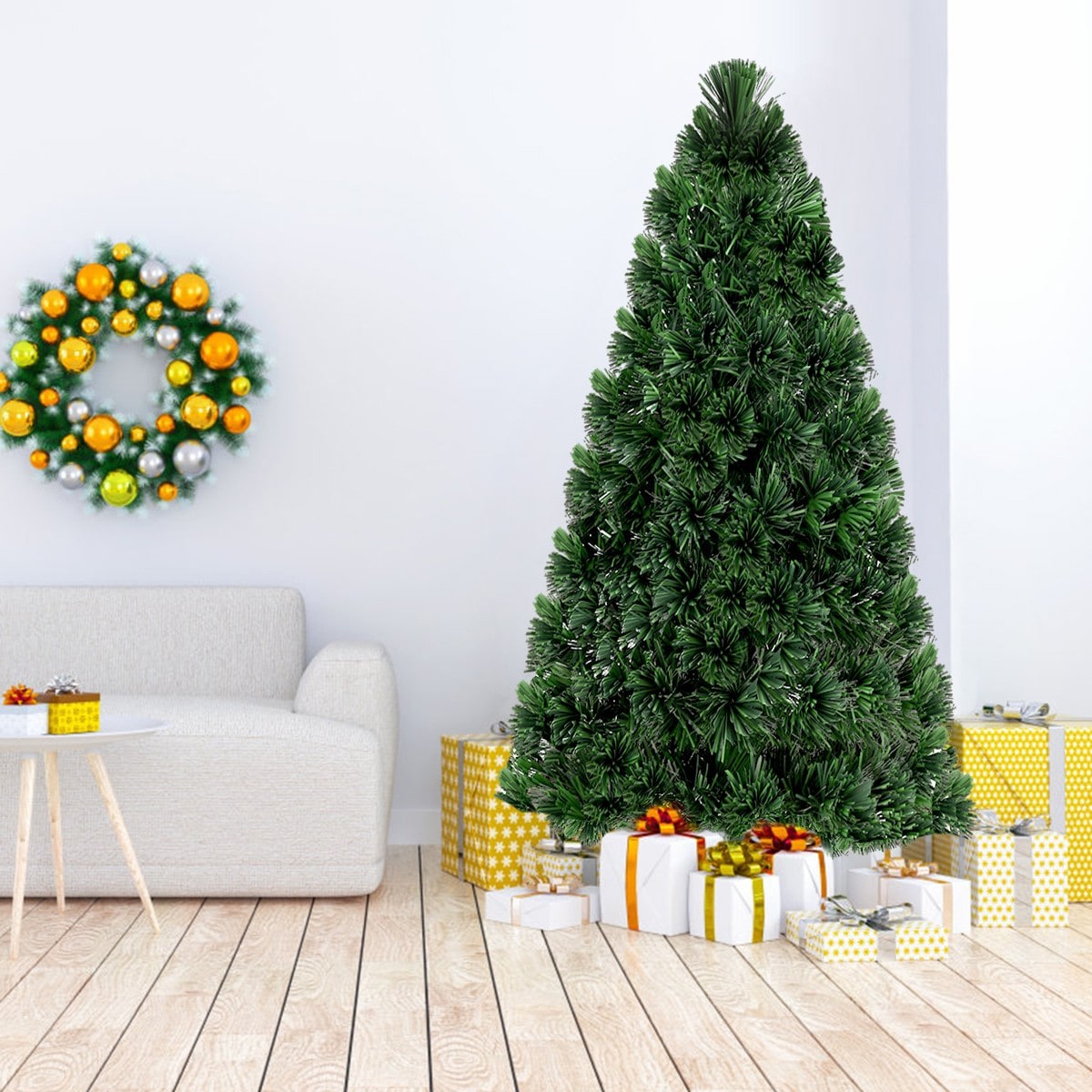 WELLFOR 6-ft Pre-lit Artificial Christmas Tree in the Artificial ...