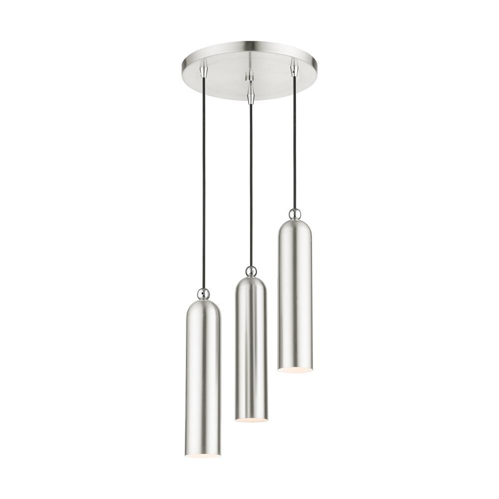 Livex Lighting Ardmore 3 Light Brushed Nickel Modern Contemporary Cylinder Medium Hanging