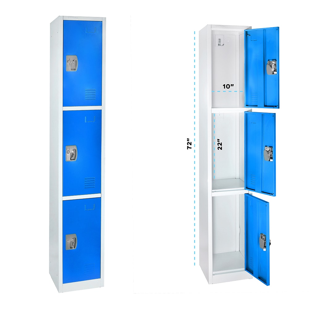 AdirOffice 12in W x 72in H x 12in D Steel Full Storage Lockers in