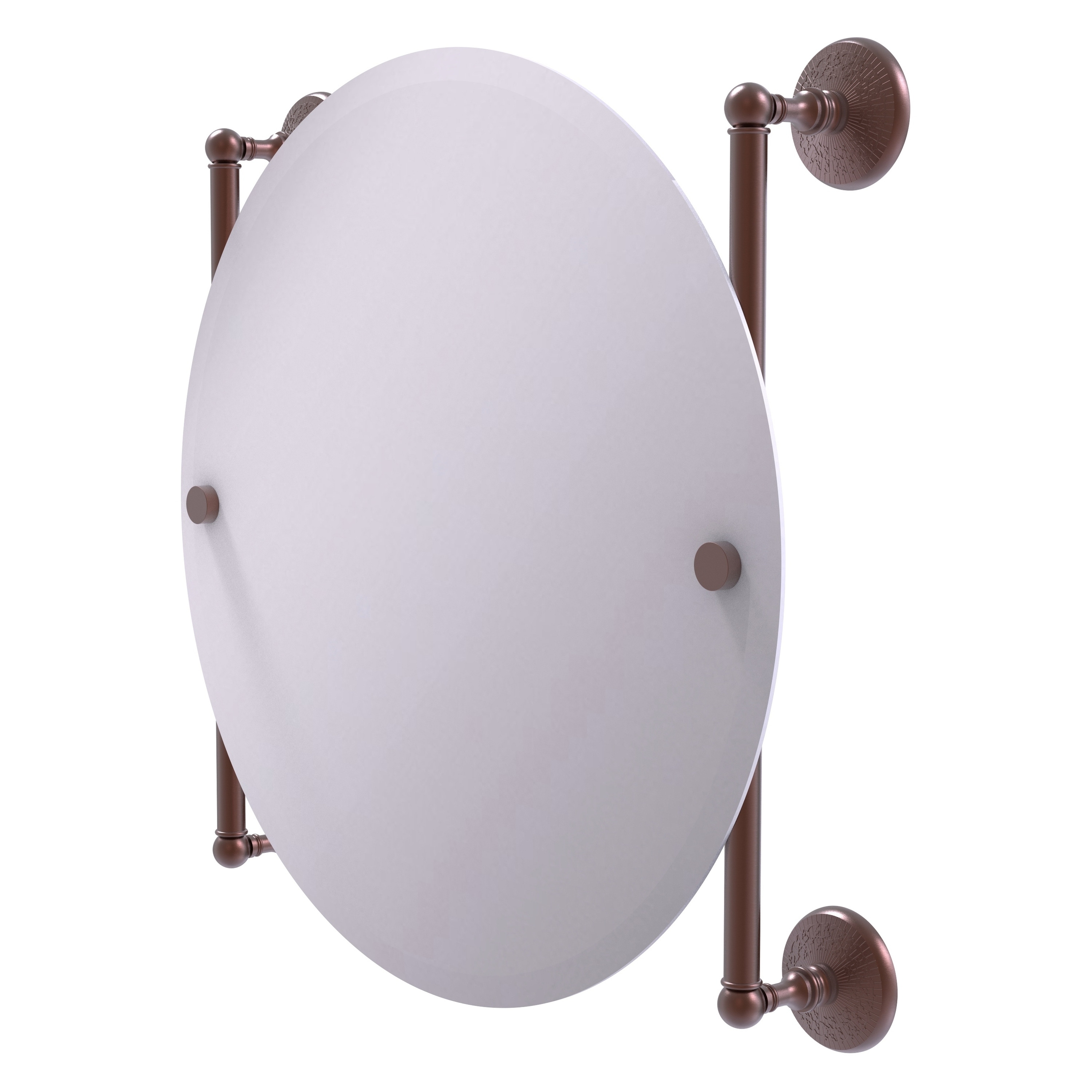 Allied Brass MC-27-90-CA Monte Carlo 22-Inches x 22-Inches Beveled Frameless Round Bathroom Vanity Mirror ( Antique Copper )