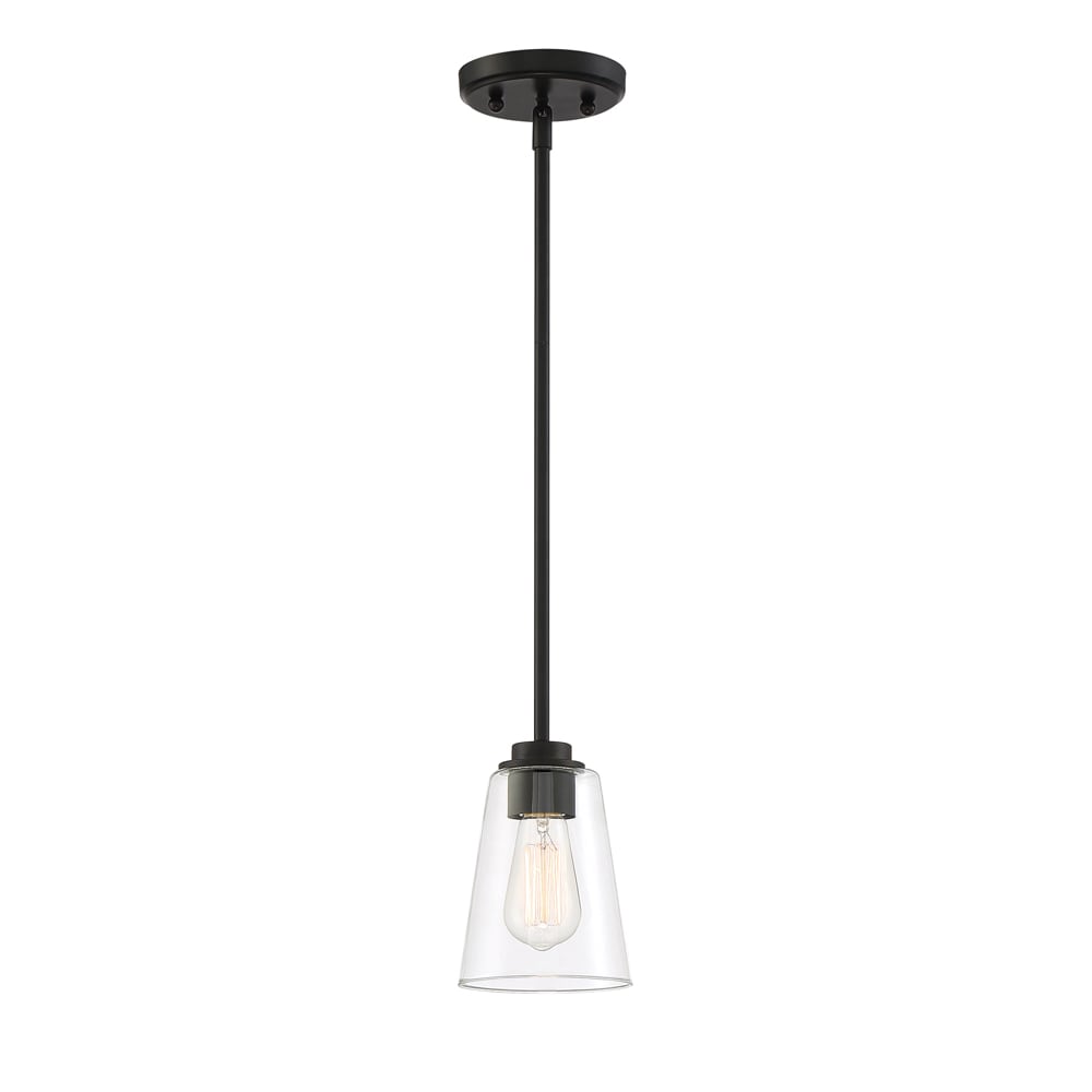 Westin 7.25" Matte Black Mini Globe Pendant with Clear Glass