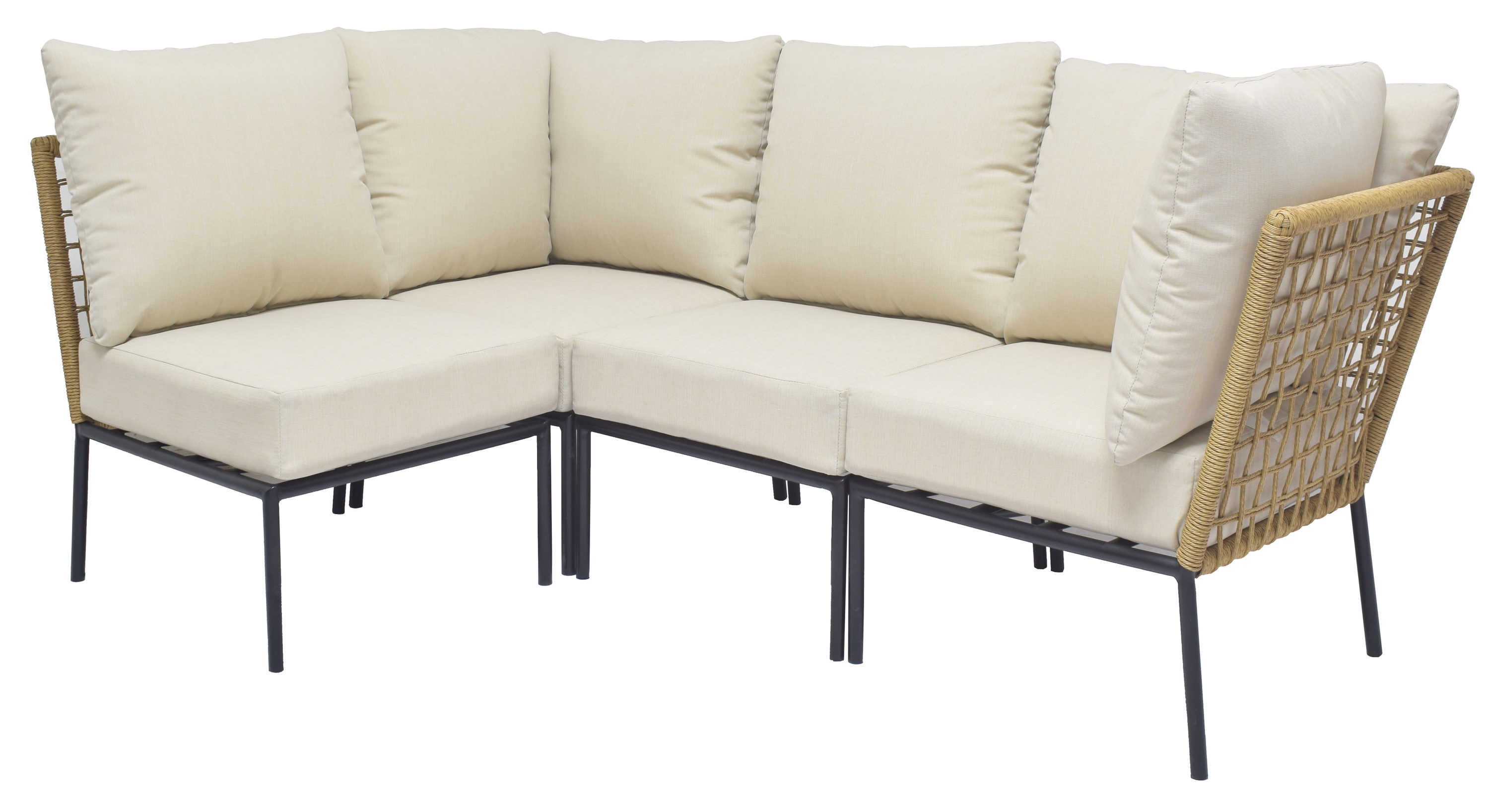Clairmont 4-Piece Wicker Patio Conversation Set with Off-white Cushions | - Origin 21 LG-22028-4PC