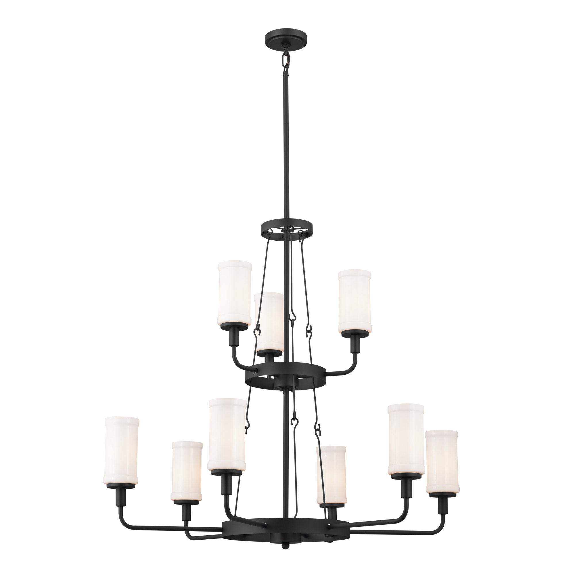 Kichler 52452BKT Vetivene 9 -Light Black Farmhouse For Use in Bedrooms, Dining Rooms, Foyers, Kitchens, Living Rooms Chandelier