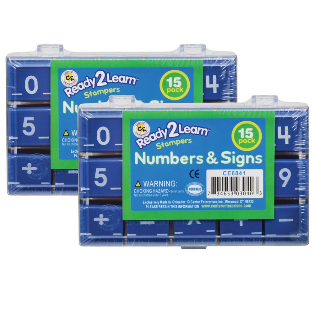 Center Enterprises CE-6841-2 Numbers and Signs Stamps, 15 Per Set, 2-Set