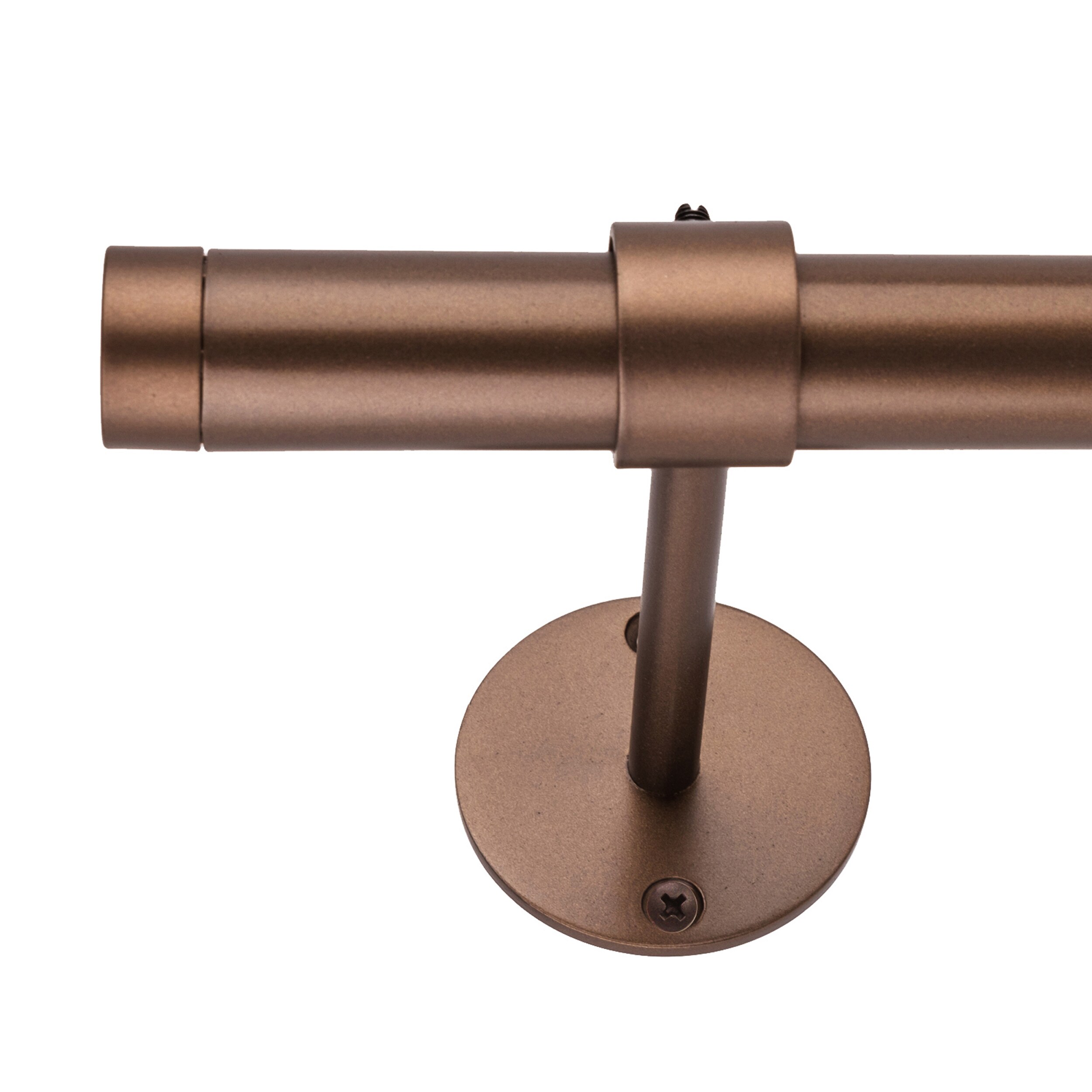 Decopolitan 31150-DB36 36-in to 72-in Dark Bronze Steel Single curtain rod with Finials