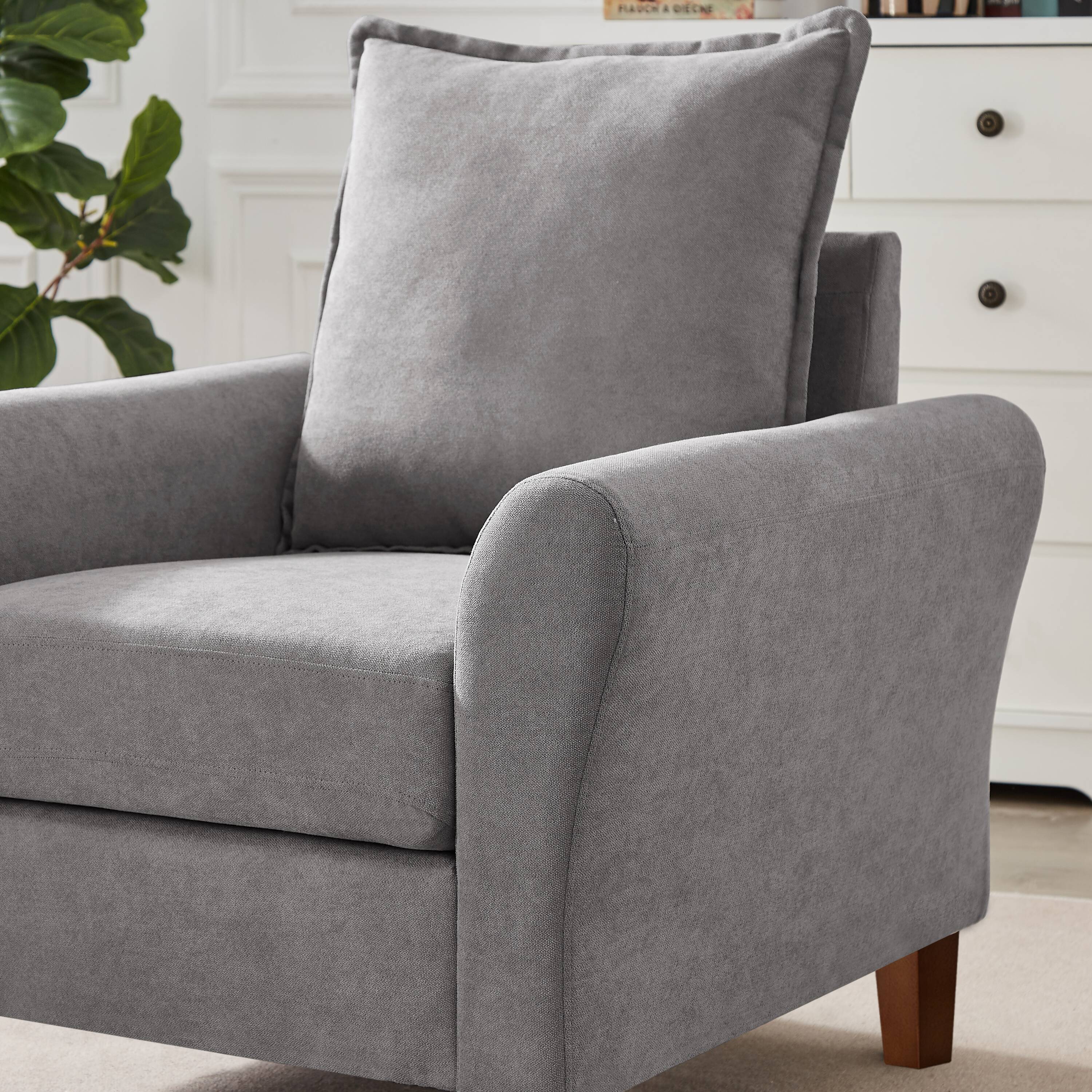 Jarenie Midcentury Light Grey Accent Chair YMX02-LG at Lowes.com