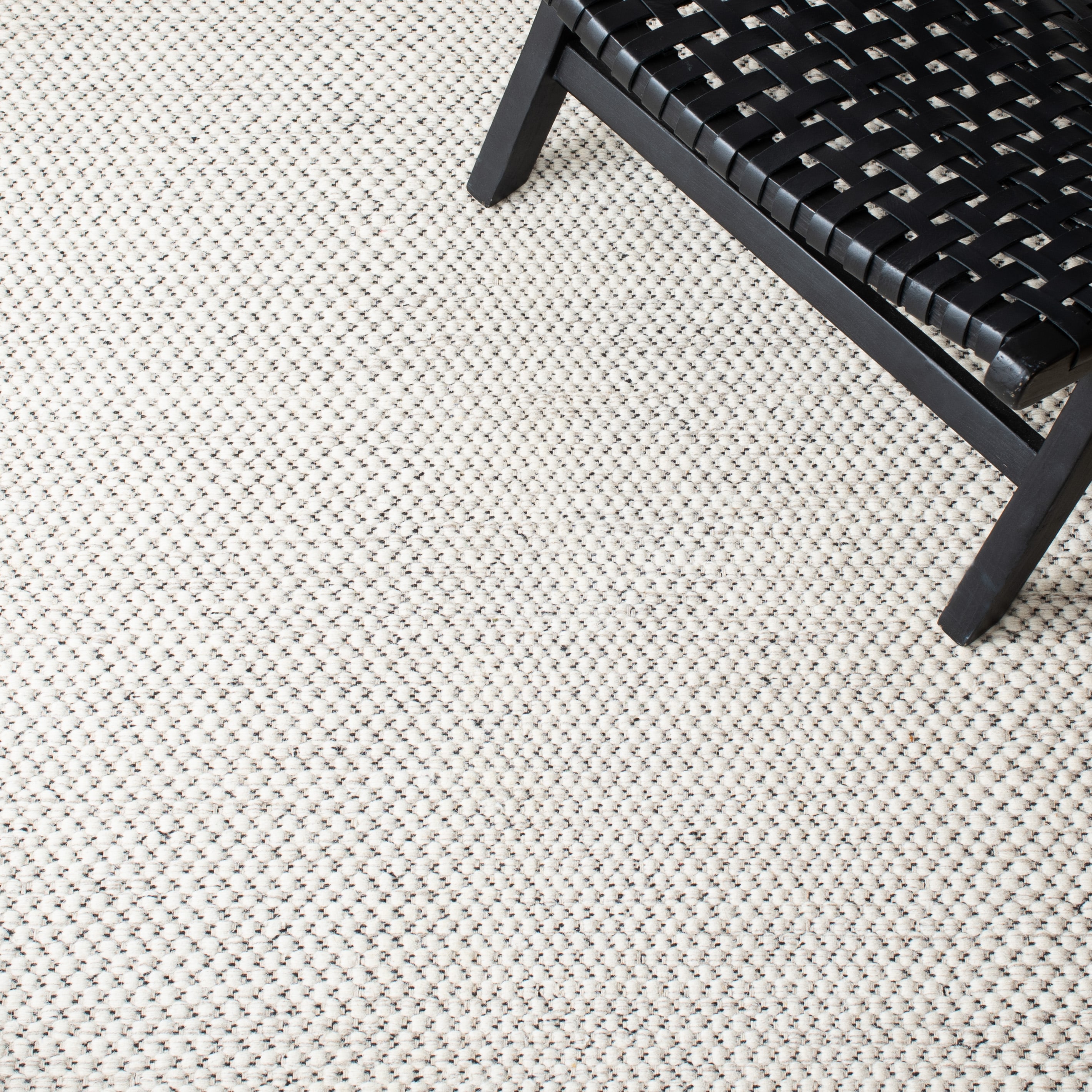 Ivory Flat Woven Wool 8' x 10' Handmade Area Rug