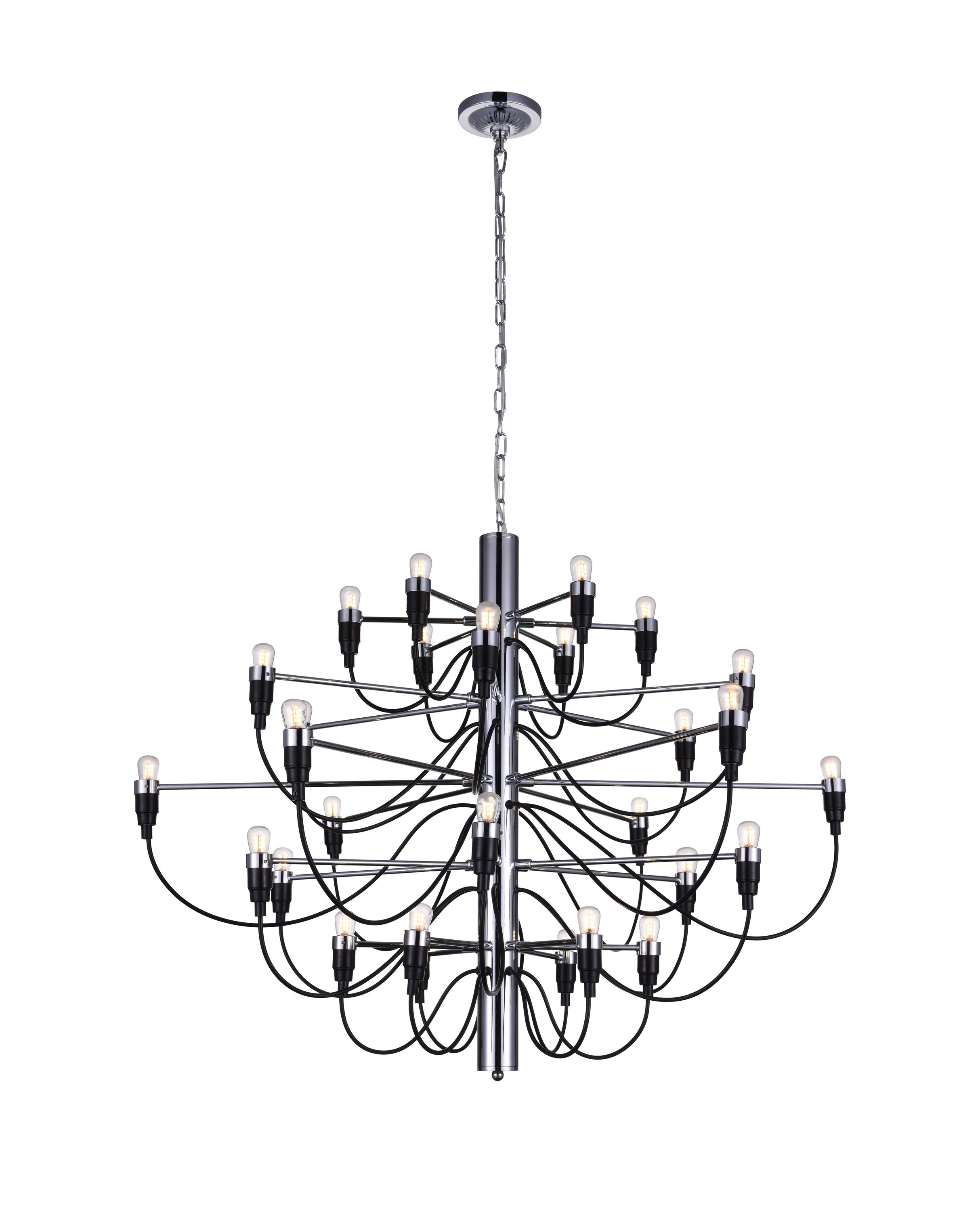 CWI Lighting 9959P34-30-601 Hayden 30-Light Chrome Traditional Damp Rated Chandelier