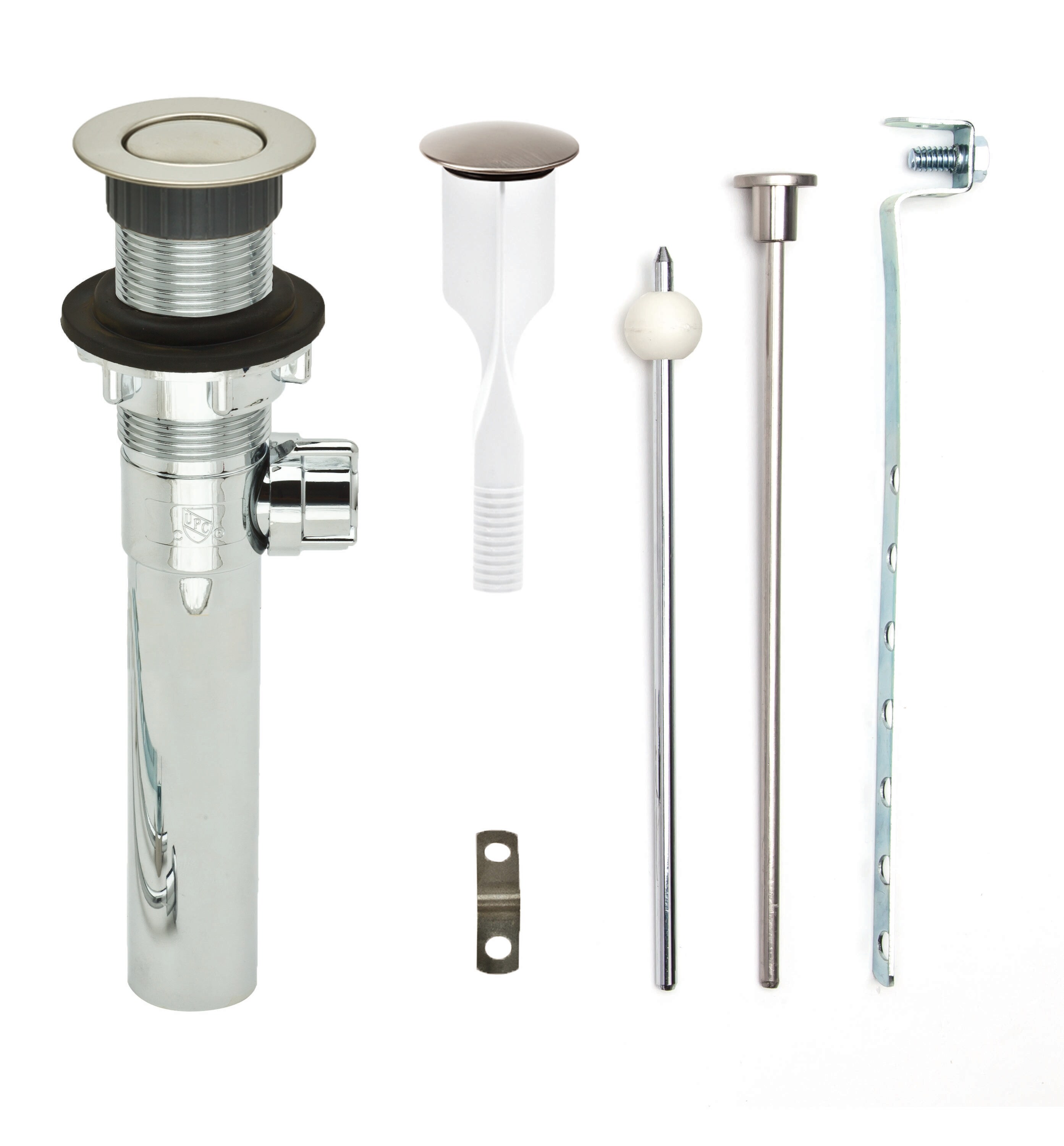 PF WaterWorks PF0324-BN-CH-NO ClogFREE Brushed Nickel Bathroom Sink pop up drain