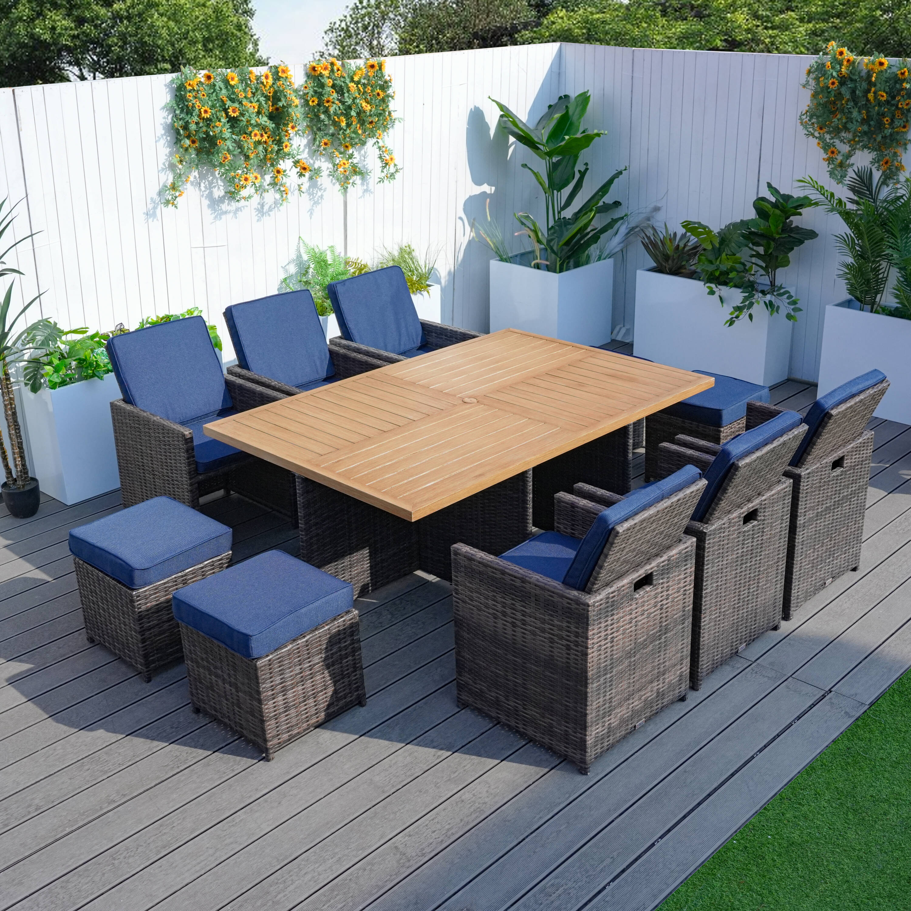 Direct Wicker DWD-3234BRA-BLUE Patio-Dining-Sets - View #8