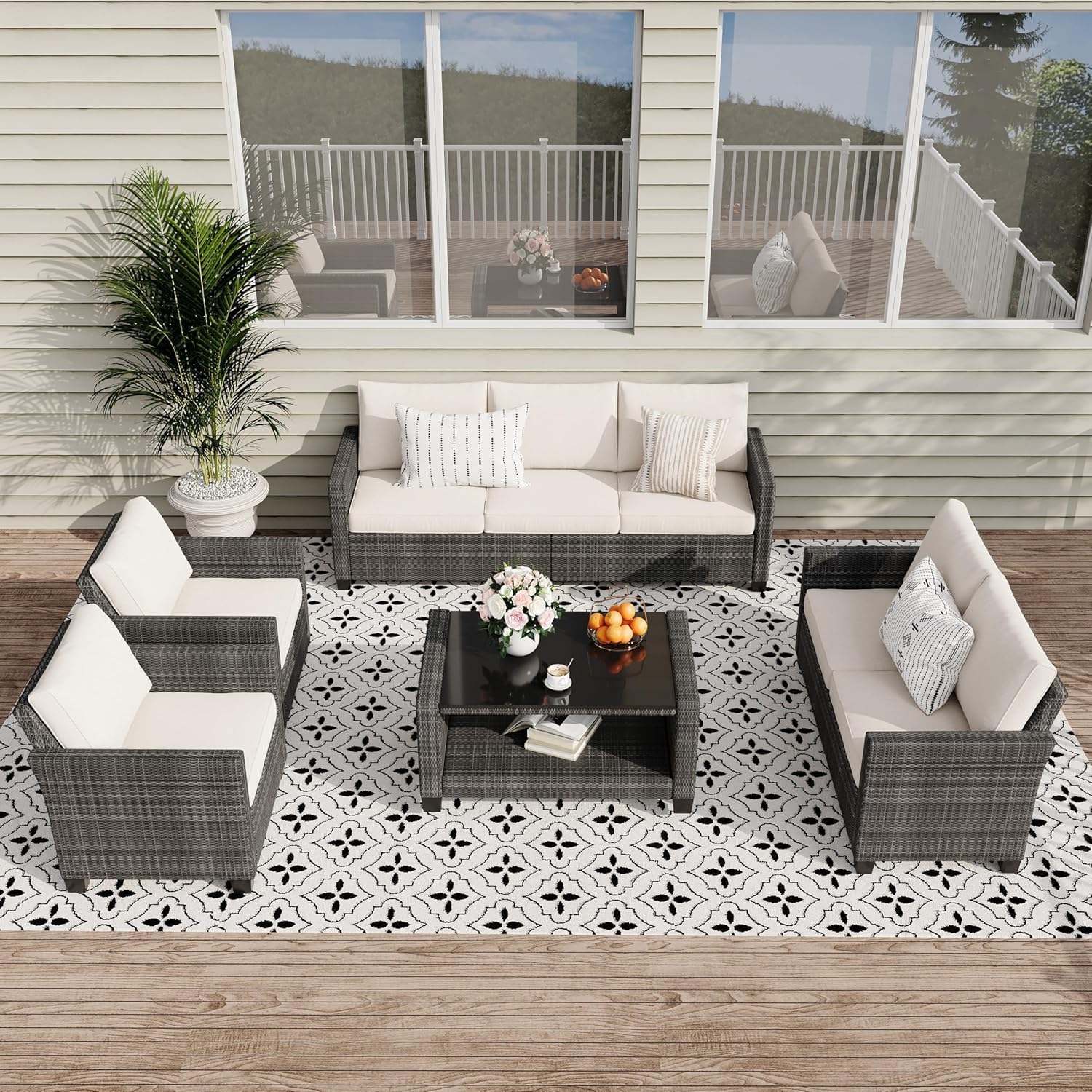 Qeetex LHF-DYQ-PHO-12OC7BEN Patio-Dining-Sets - View #2