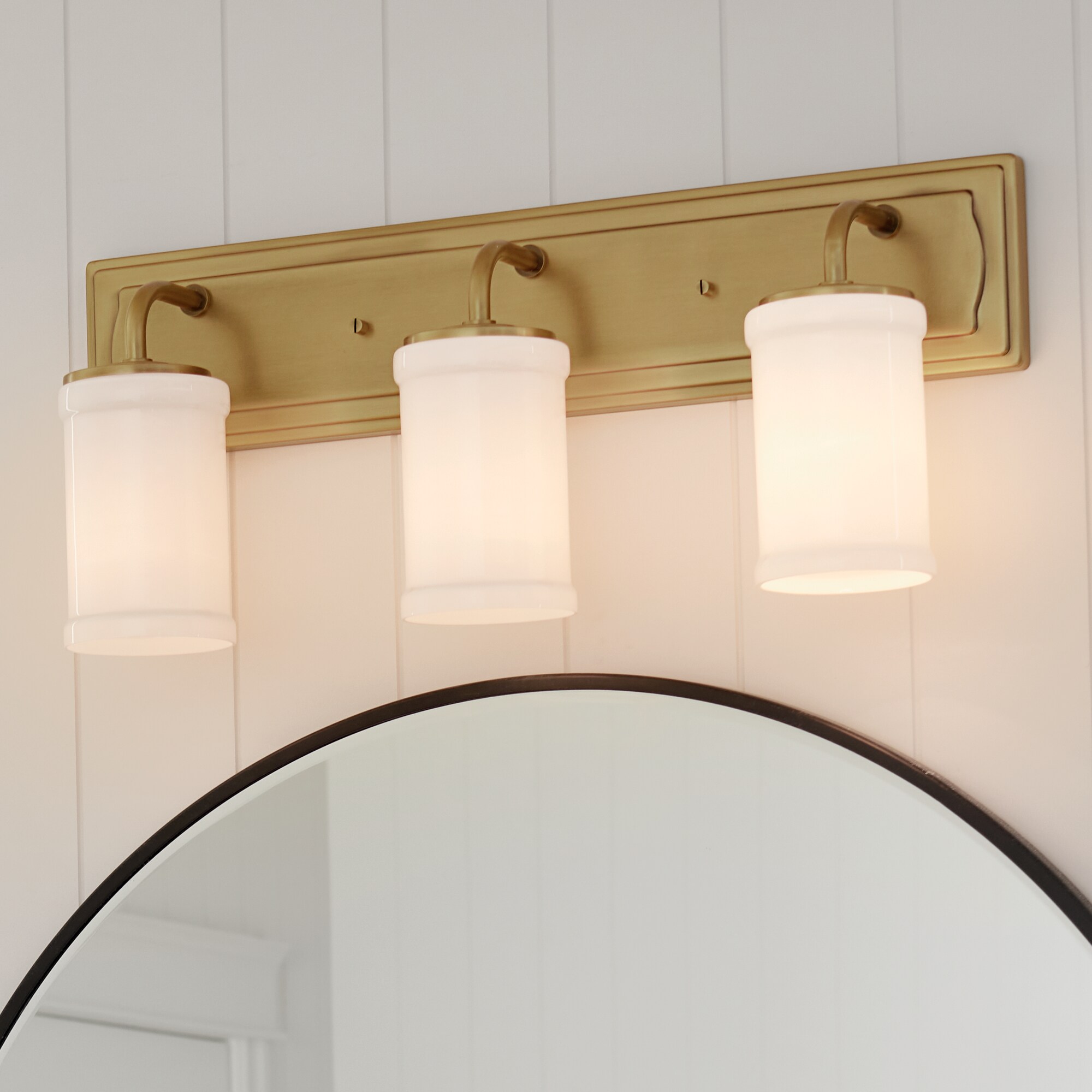 Kichler Vanity Light 24-in 3-light Gold French Country Cottage Vanity 