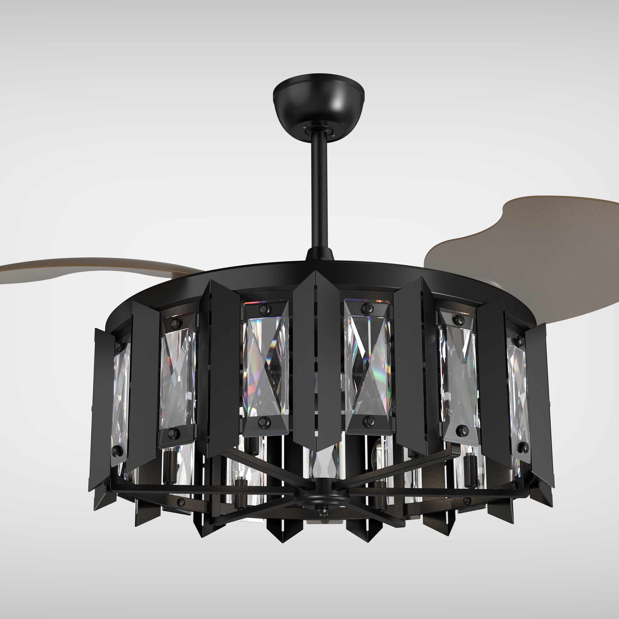 Oaks Decor DC4268OKEL-B Grandana 42-in Color-Changing Black with Modern/contemporary Blades Chandelier Ceiling Fan With Light - Remote Included ( 3 -Blade )