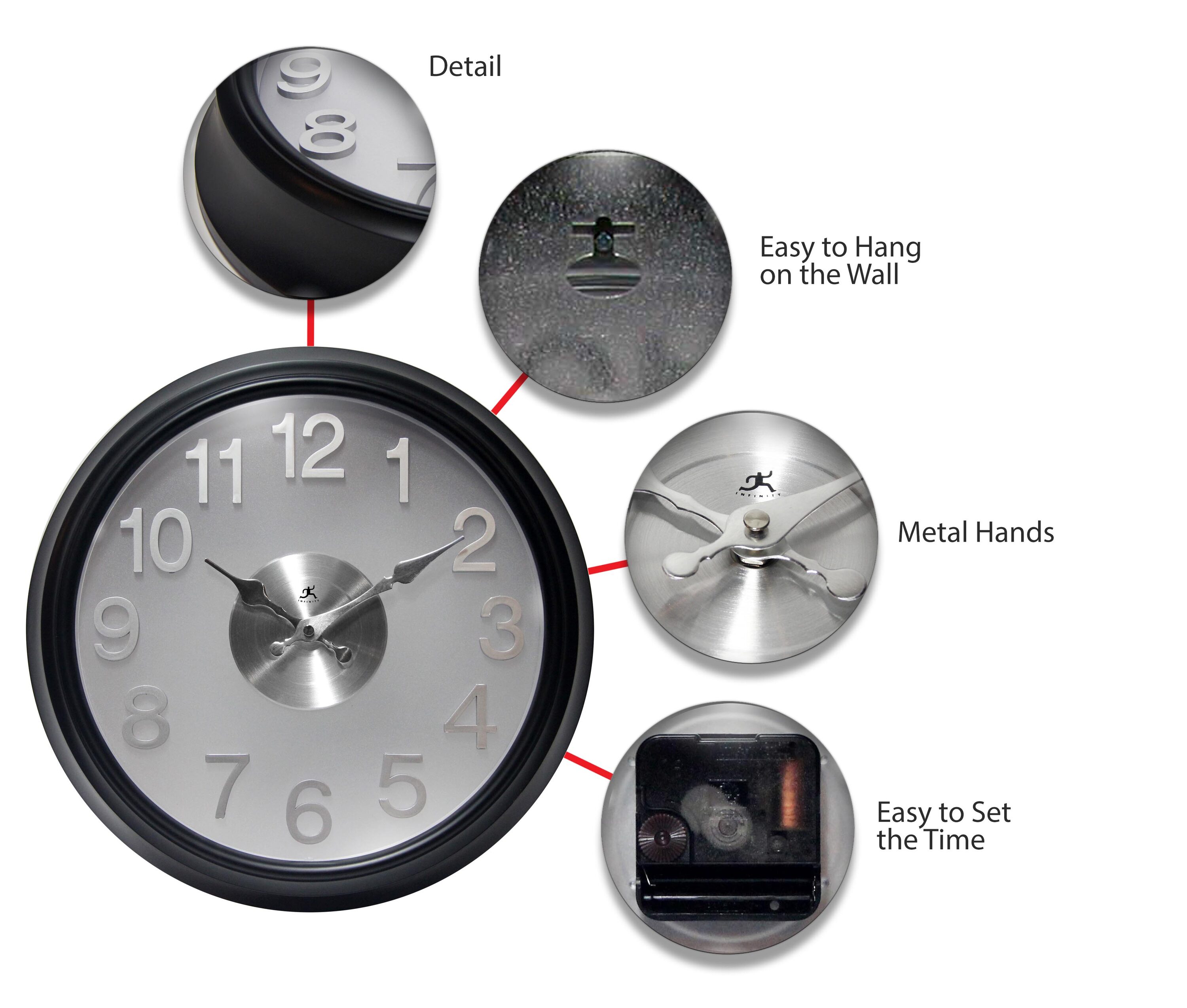 Infinity Instruments 13314BK-2510 Indoor-Outdoor-Clocks - View #4