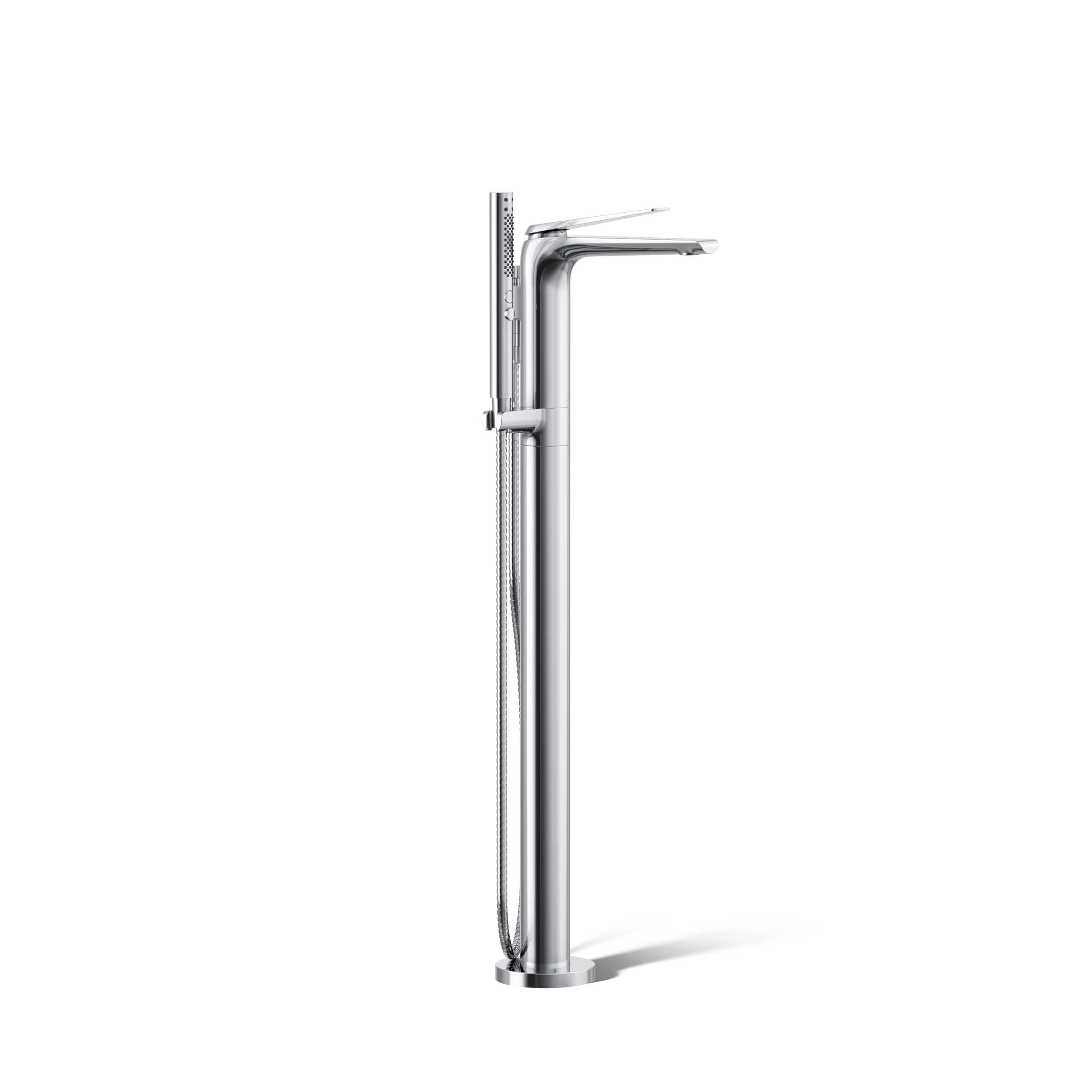 KOHLER K-T97367-4-CP Avid Polished Chrome 1-handle Freestanding Low-arc Bathtub Faucet with Hand Shower ( Valve Included )