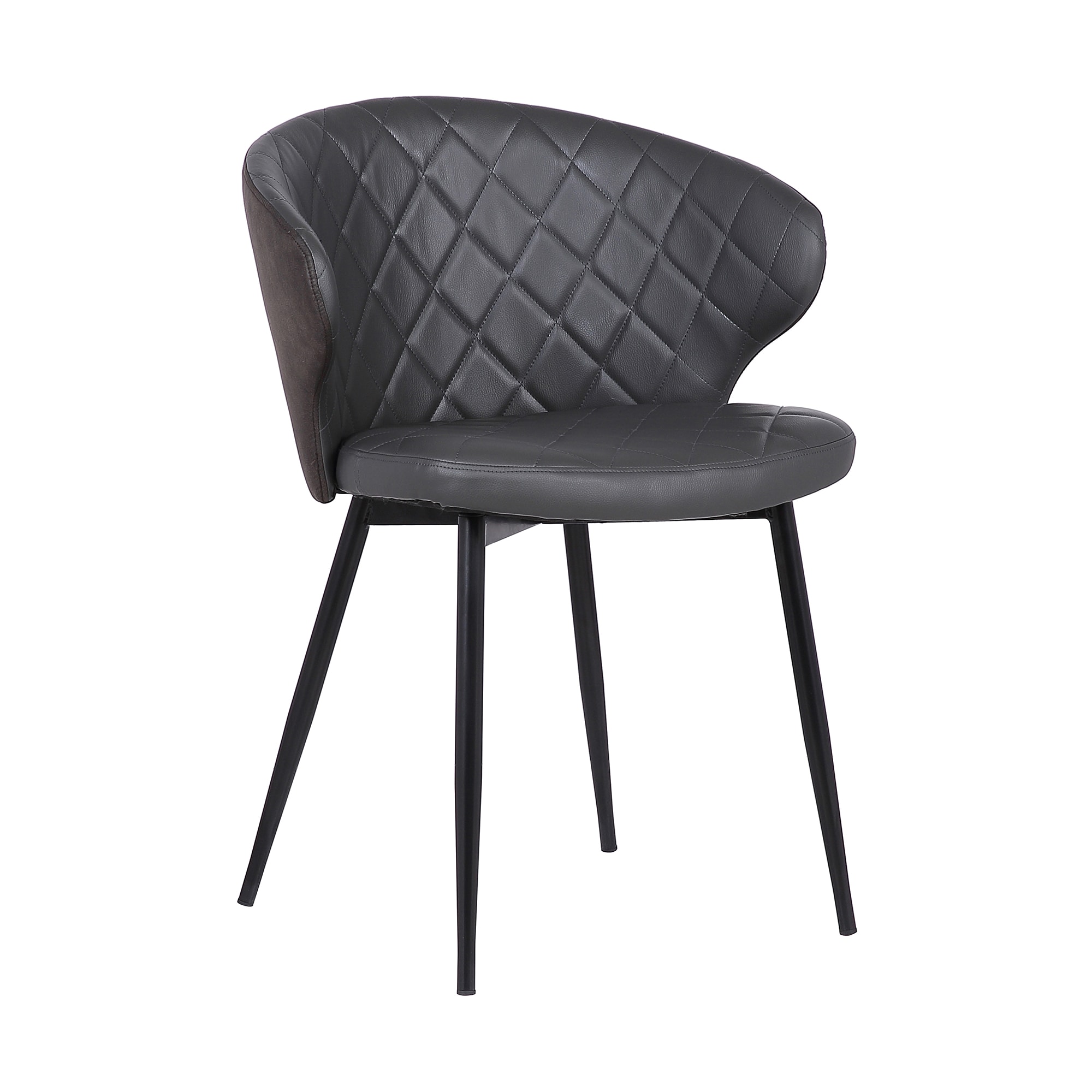 Armen Living 721535774128 Contemporary/Modern Faux Leather Upholstered Dining Arm Chair (Metal Frame)