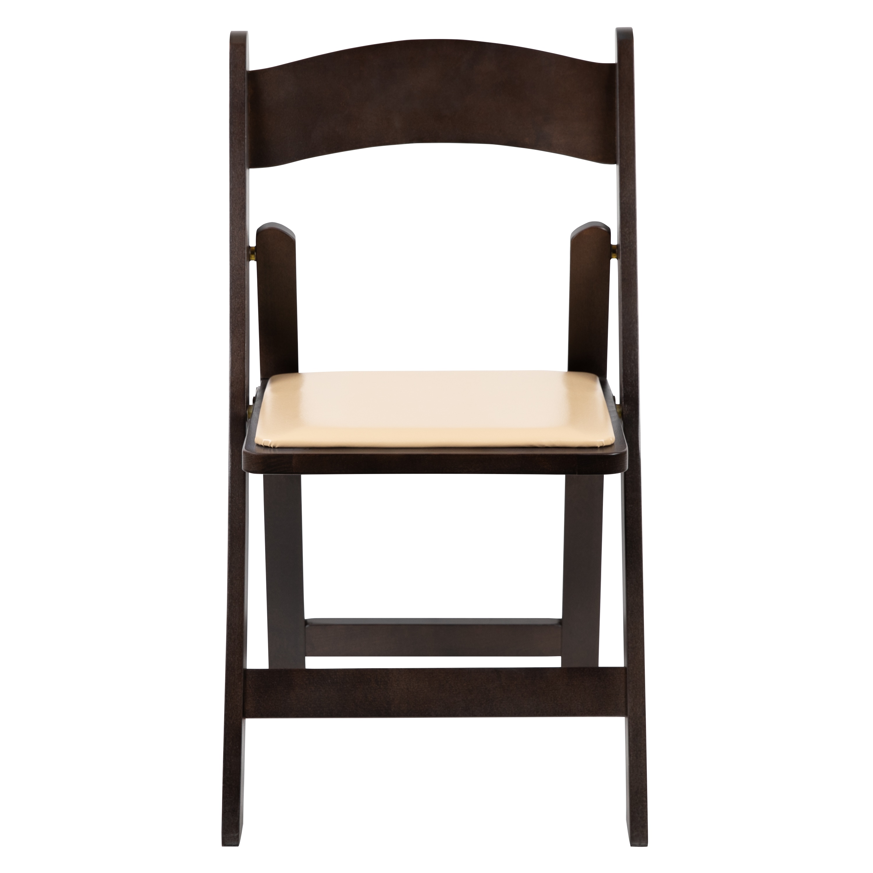 Elegant Chocolate Folding Chair with Detachable Vinyl Seat