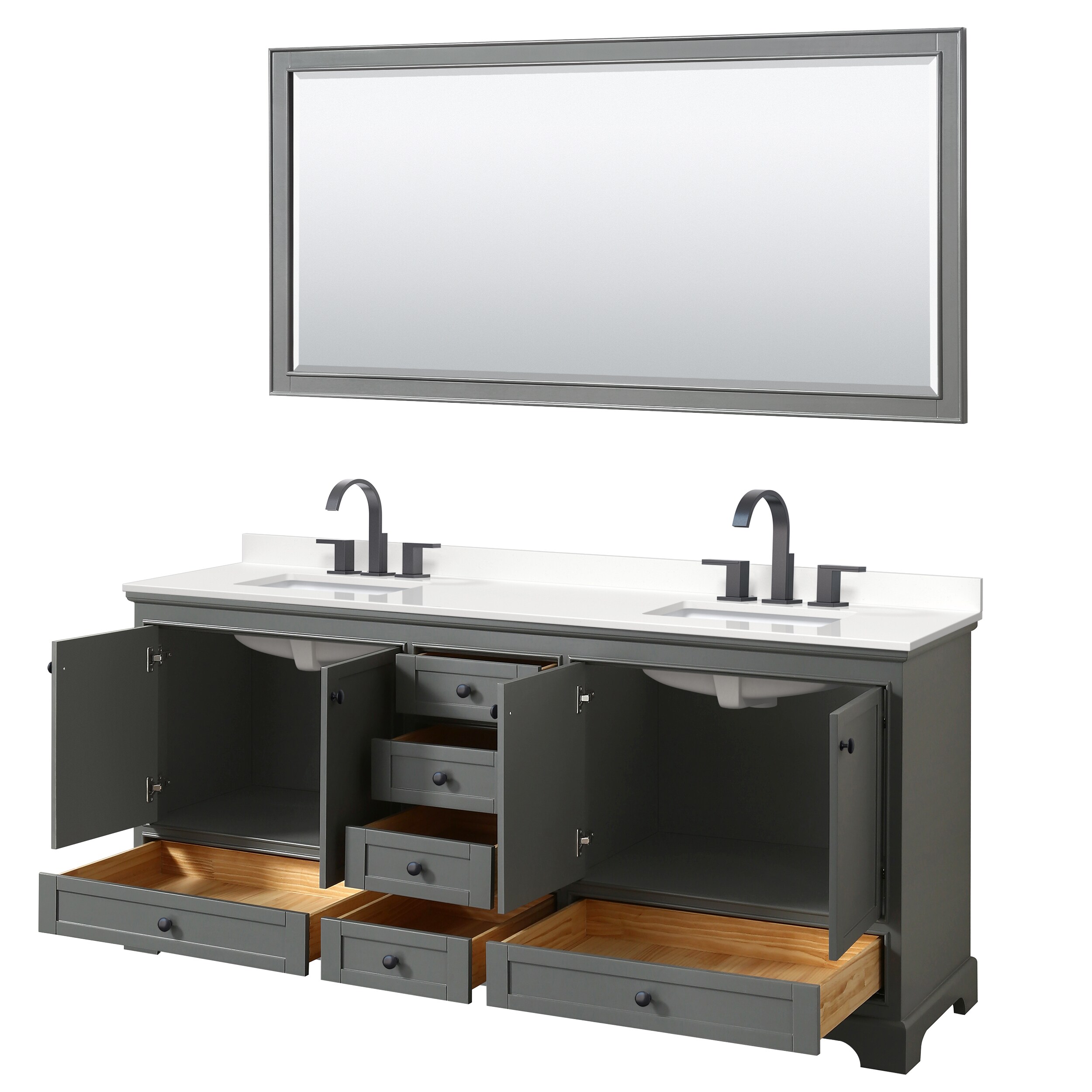 Wyndham Collection WCS202080DGBWQUS3M70 Bath-Vanity-Combo - View #2