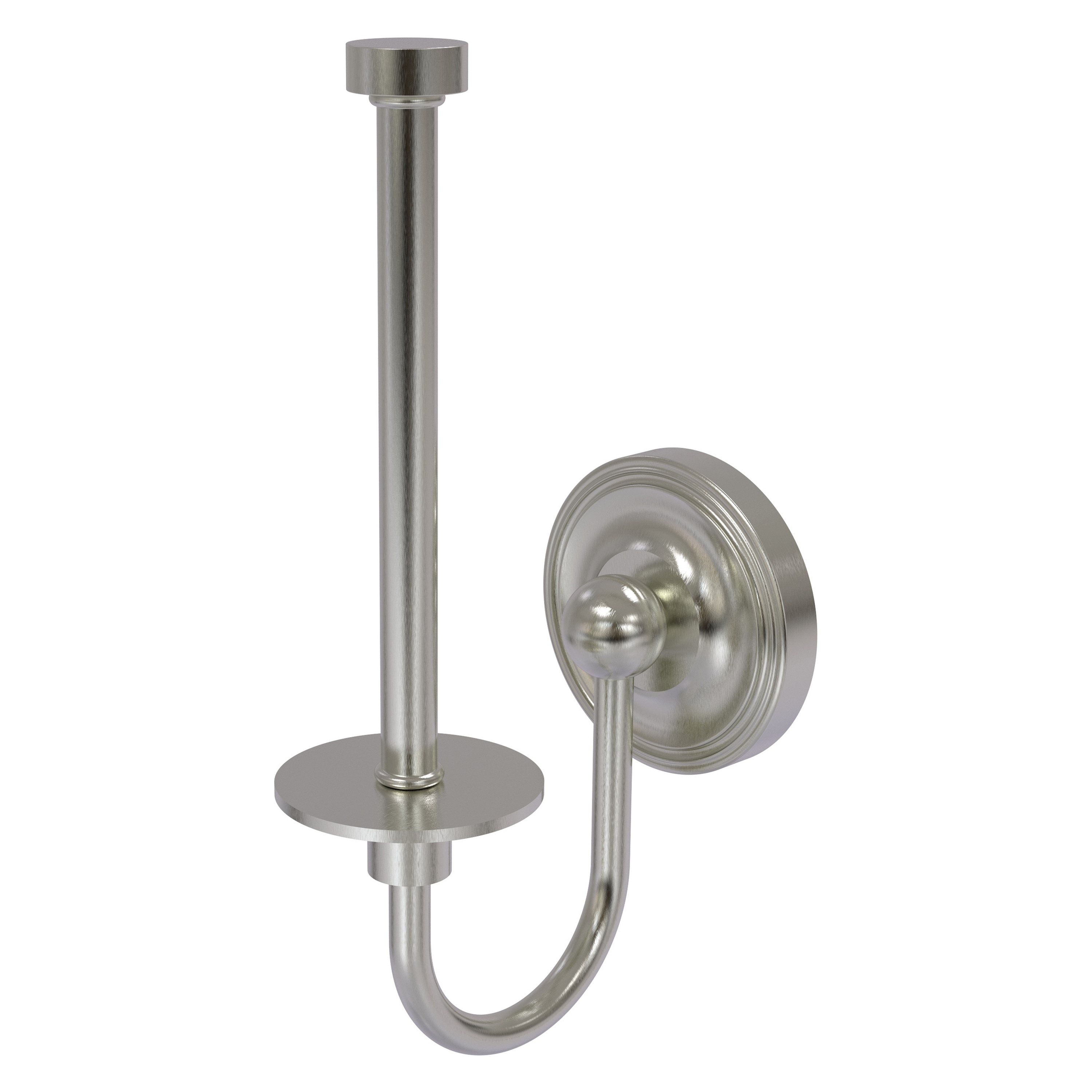 Allied Brass R-24U-SN Regal Satin Nickel Wall mount Single post Toilet Paper Holder 1 -Rolls with Storage