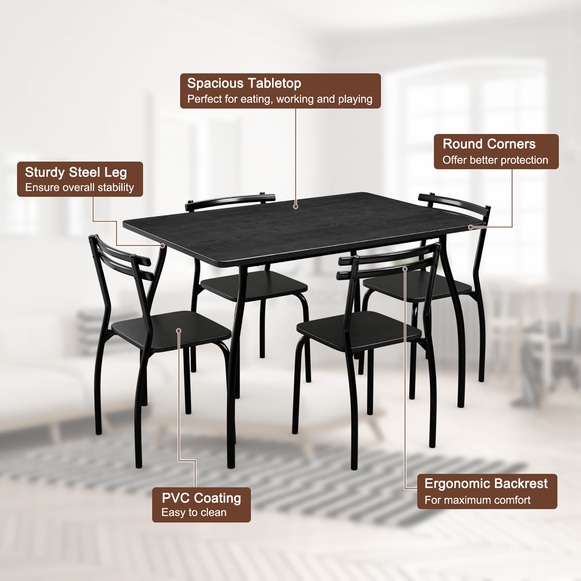 Costway HW61393 Dining-Sets - View #3