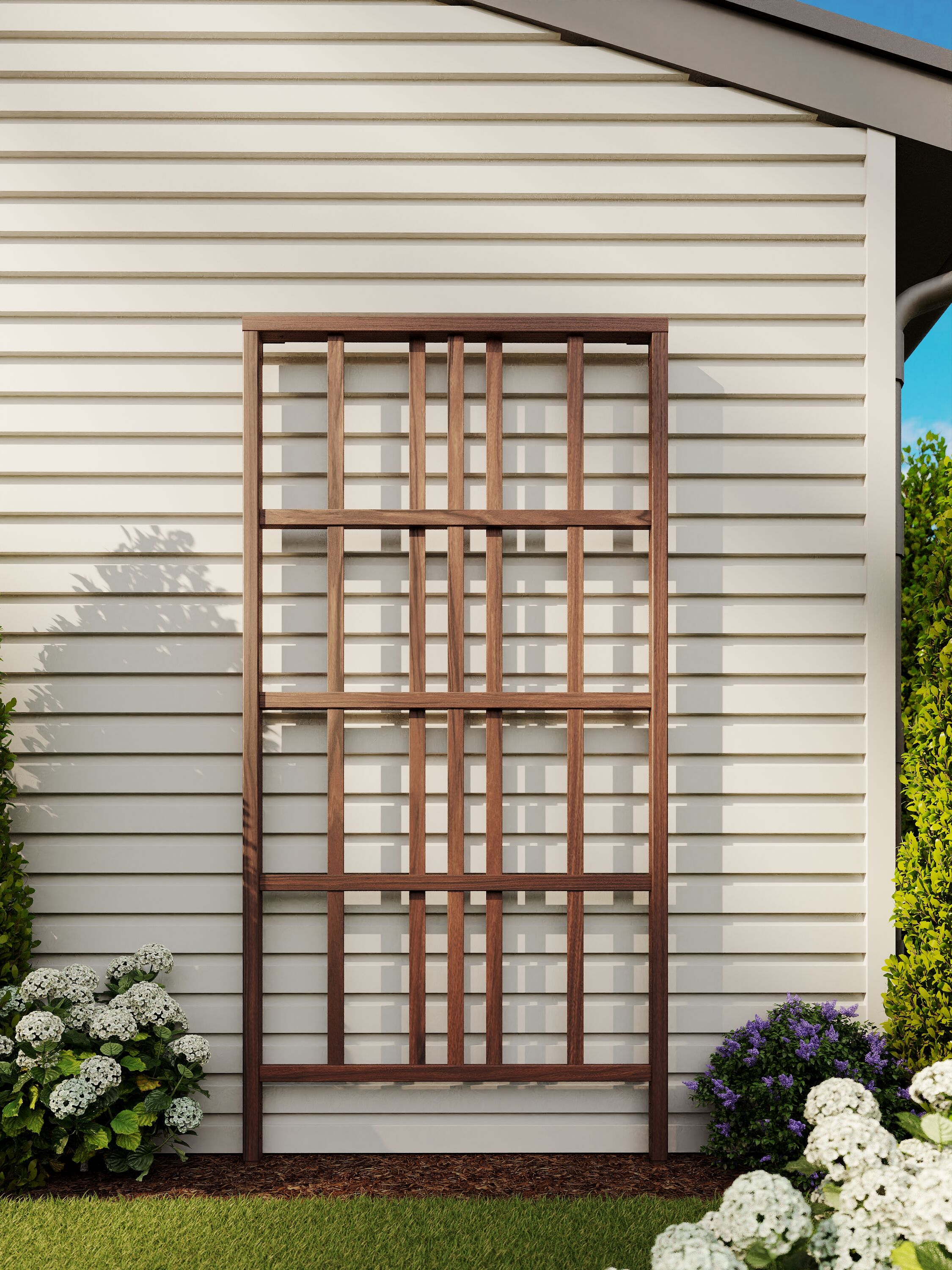 Vita Urbana 39-in W x 77.2-in H Brown Vinyl Traditional Garden Trellis For Climbing Plants For Cucumbers For Roses #VT17541