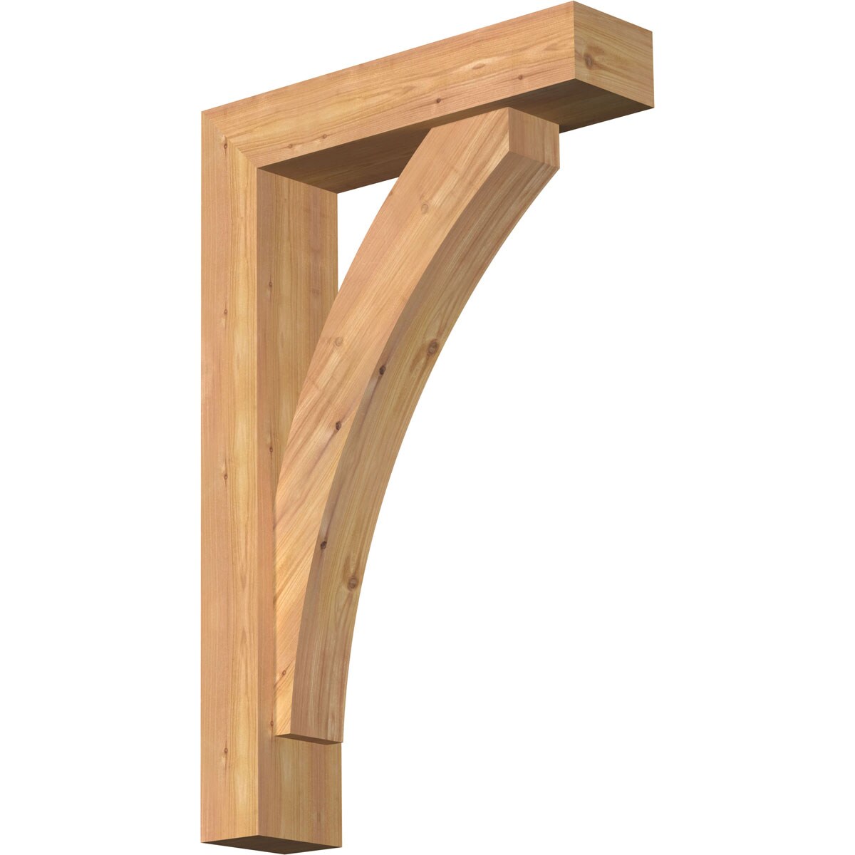 Ekena Millwork 1463944 Thorton Block Smooth Bracket with Offset Brace Western Red Cedar Wood Standard Bracket