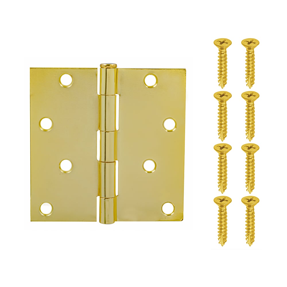RELIABILT 4-in H Square Satin Brass Mortise Interior Door Hinge #9987911