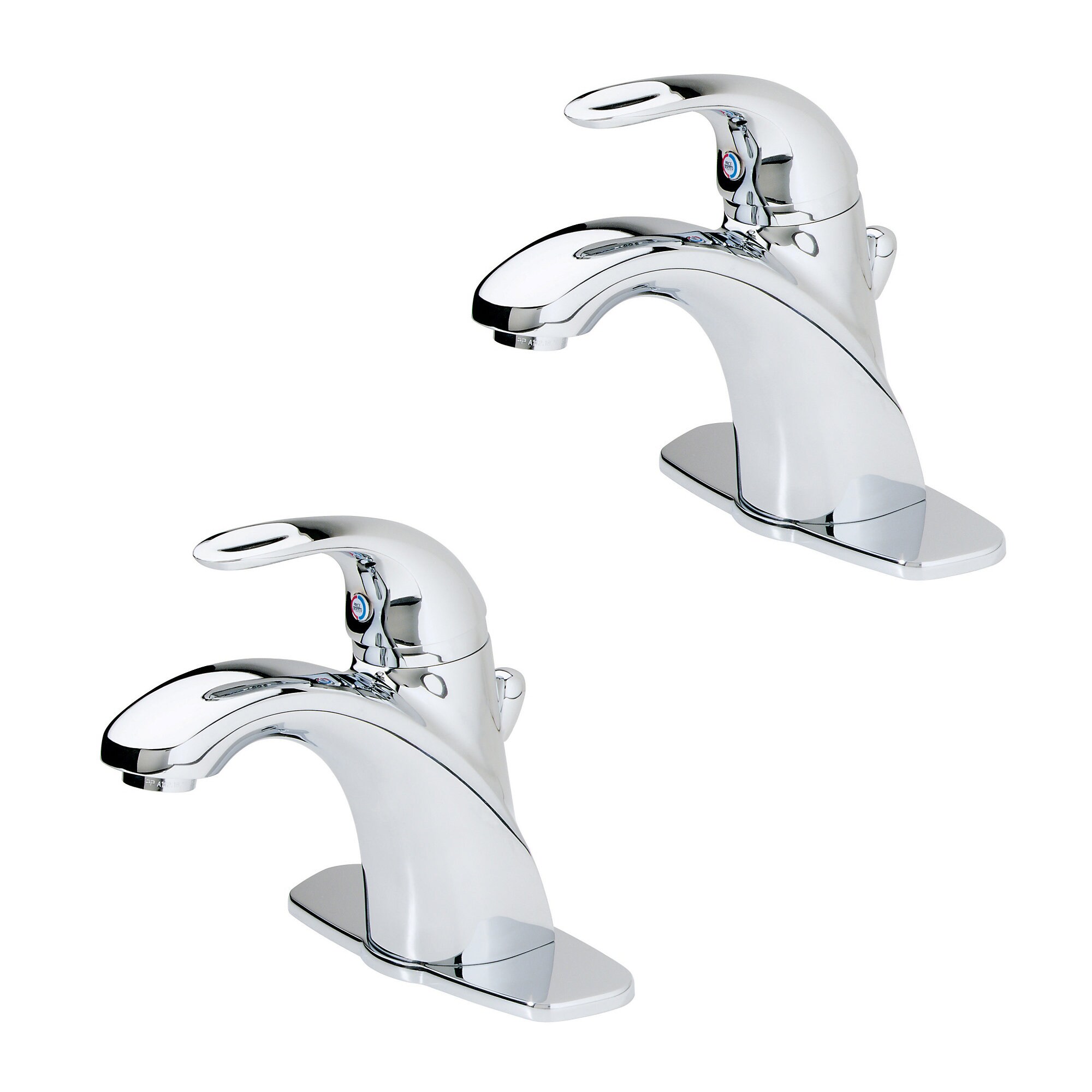 Pfister LG42-AMCC-2L Parisa Polished Chrome 4-in centerset 1-Handle WaterSense Bathroom Sink Faucet with Drain and Deck Plate